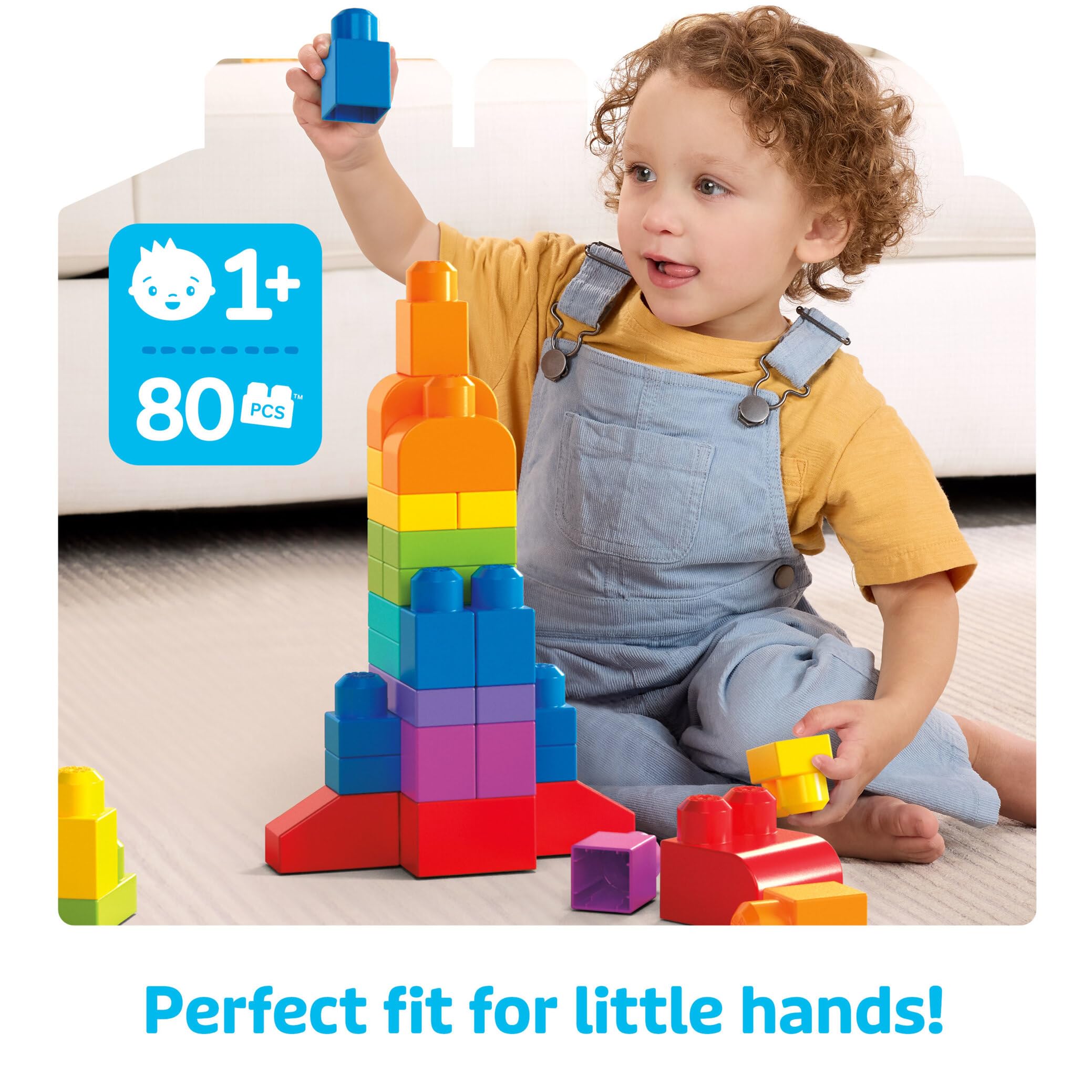 Mega Bloks First Builders Big Building Bag - 80 Pieces | Ages 1+ | Easy Storage 3