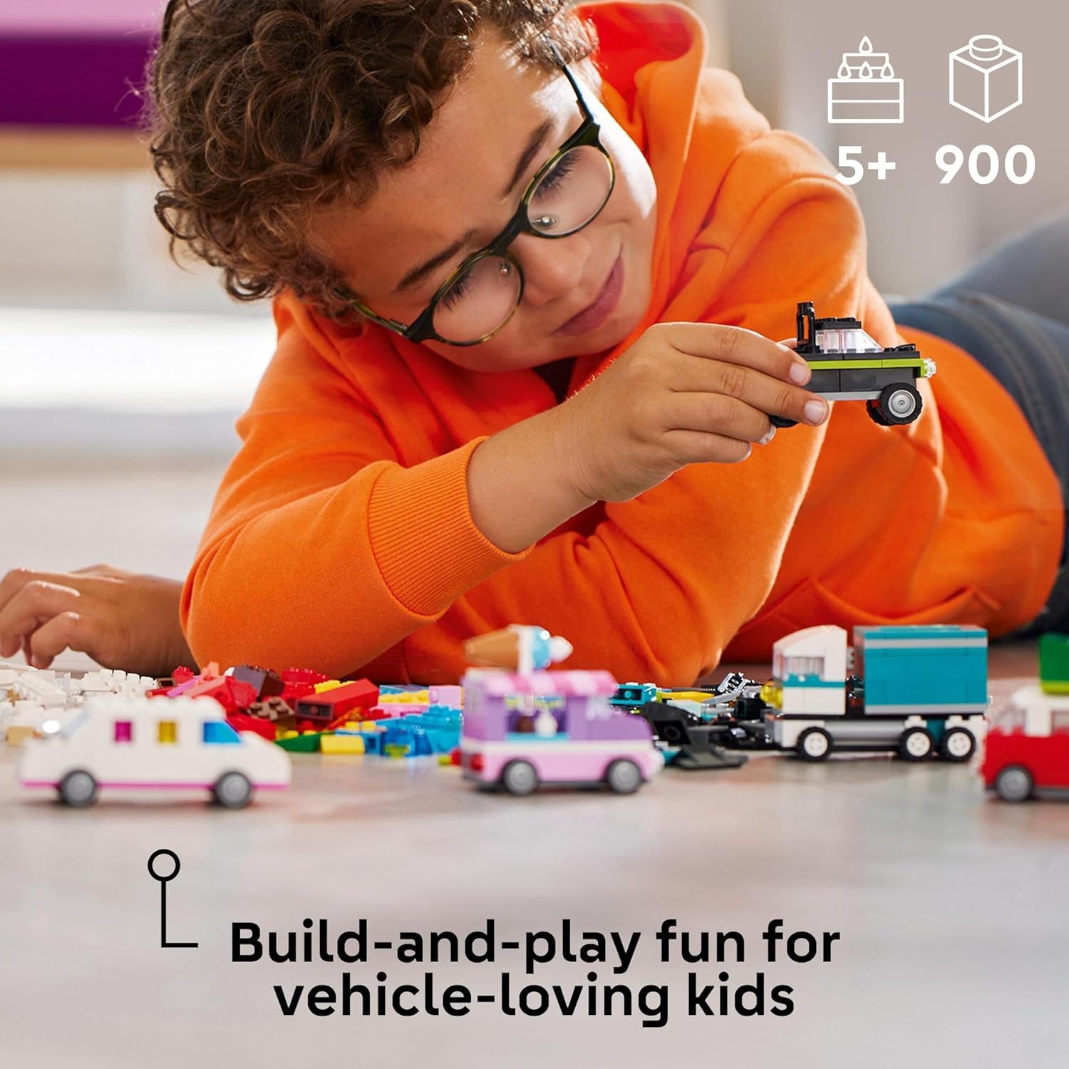 LEGO Classic Creative Vehicles - Build 8 Model Cars Including Police Car & Ice-Cream Van for Ages 5+ 6
