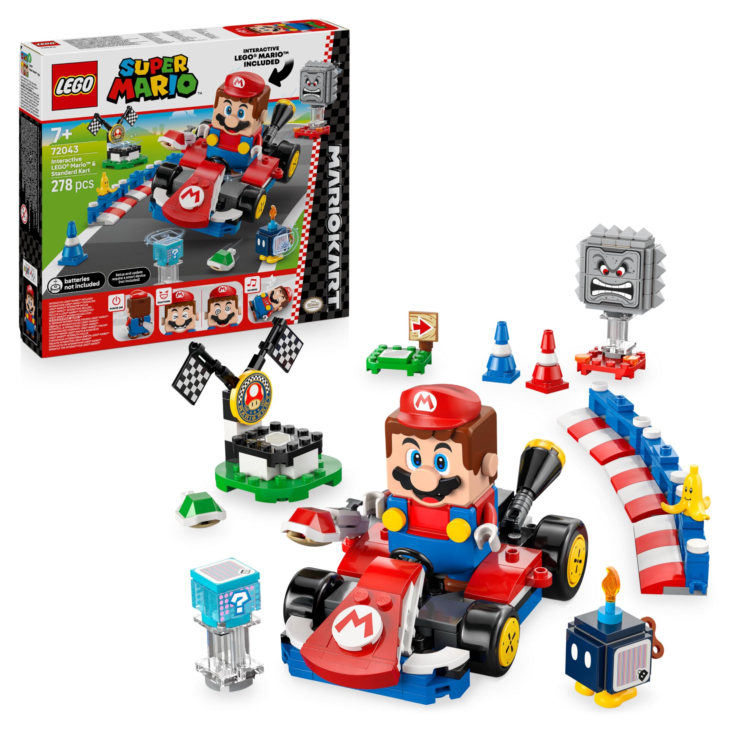 LEGO Super Mario Interactive Mario & Standard Kart Building Set 72043 | Ages 7+