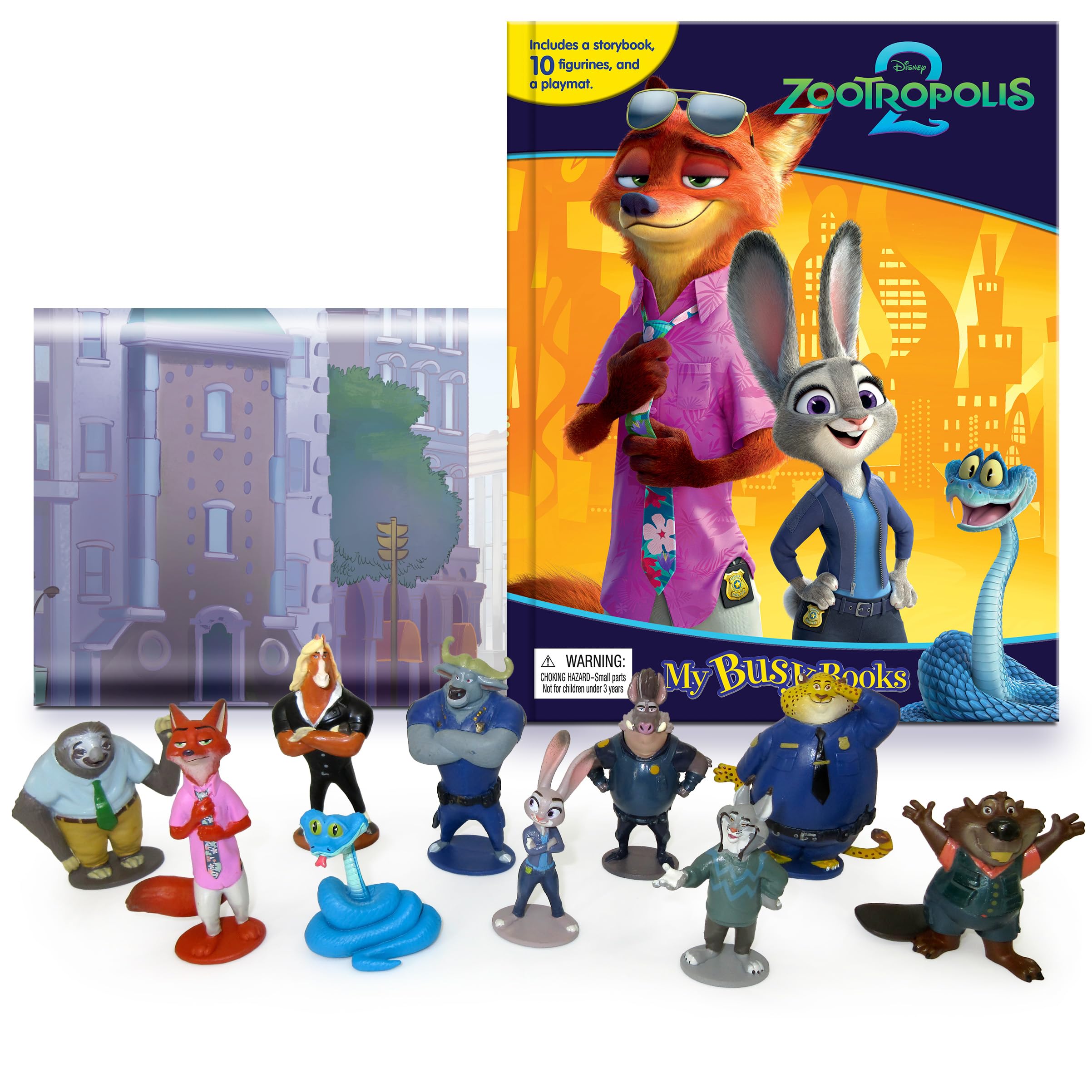 Phidal Disney Zootropolis 2 My Busy Books - Storybook, 10 Figurines, Playmat | Kids Edition