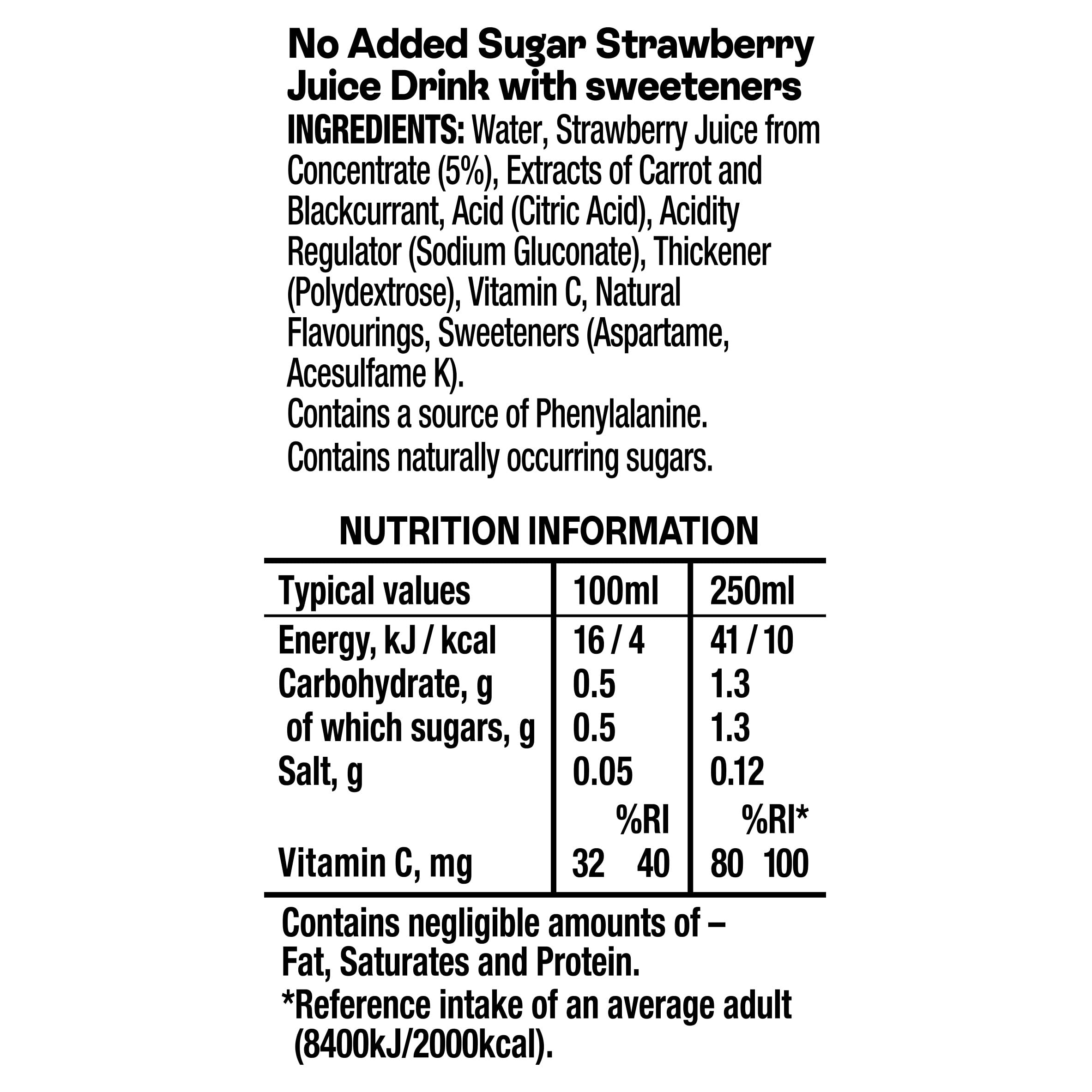 Ribena - Strawberry No Added Sugar Juice Drink Multipack 6x 250ml 5