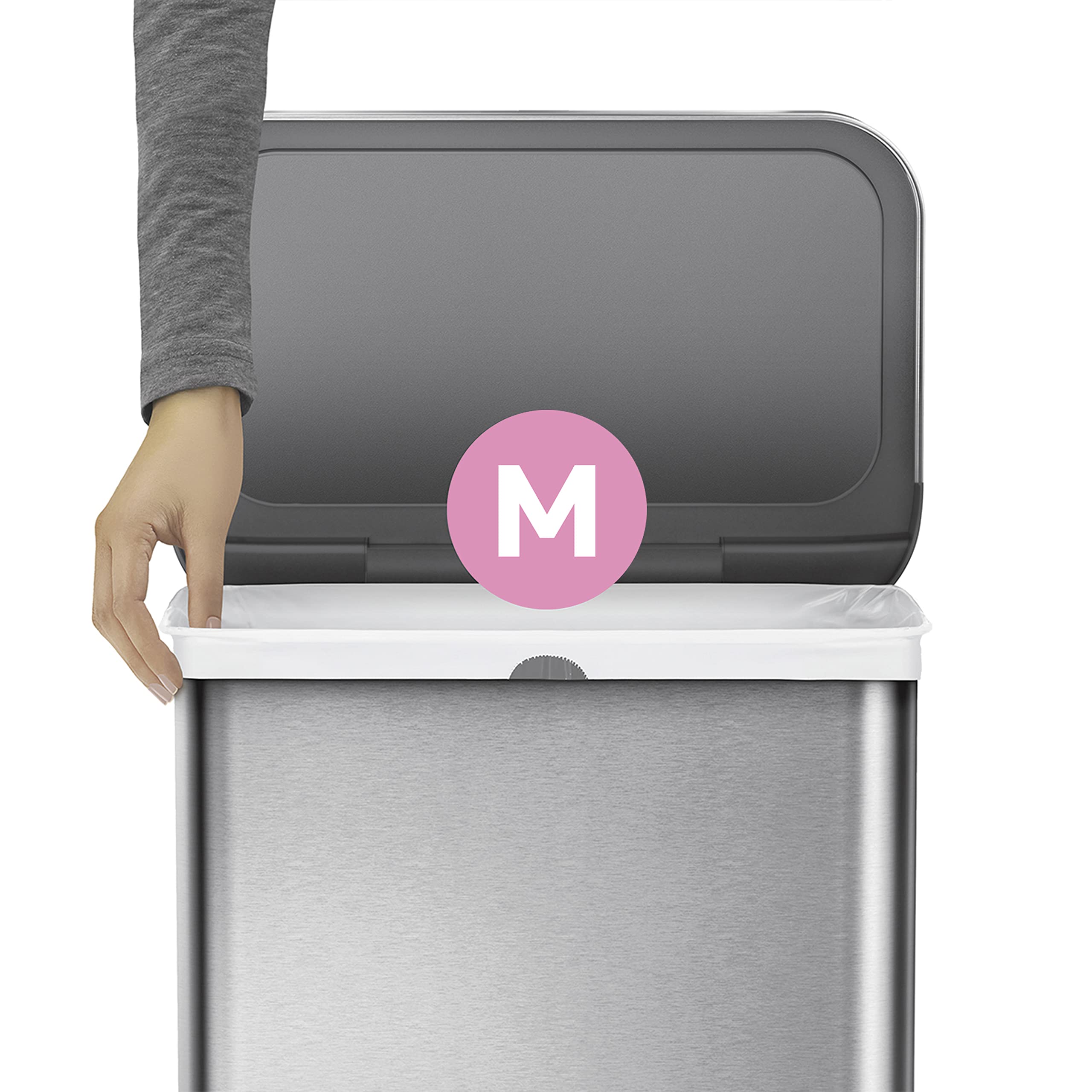 simplehuman CW0261 Code M Passgenauer Müllbeutel, Großpackung, Weiß 5