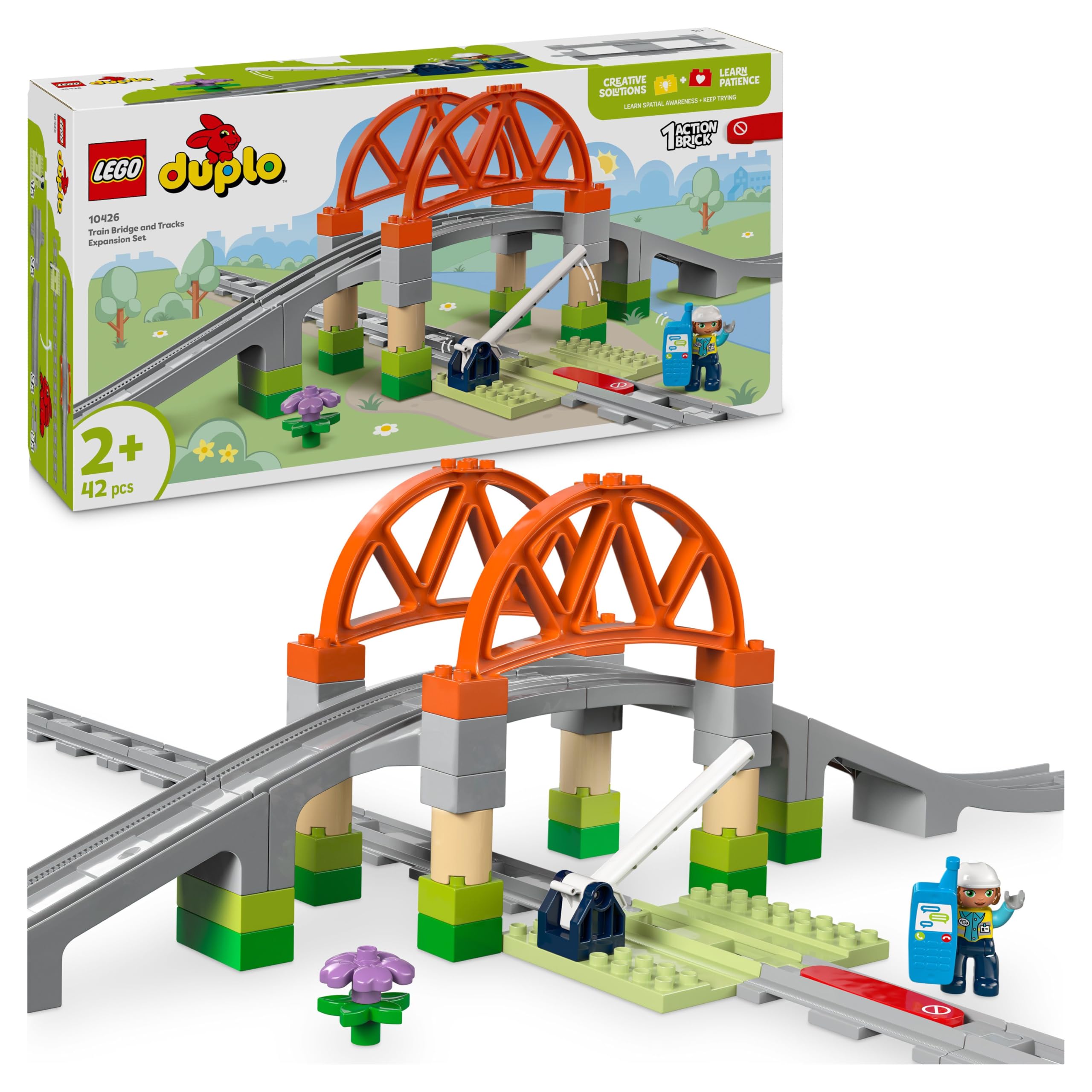 LEGO DUPLO Train Bridge and Tracks Expansion Set 10426 | Ages 2+ | Educational Building Toy 1