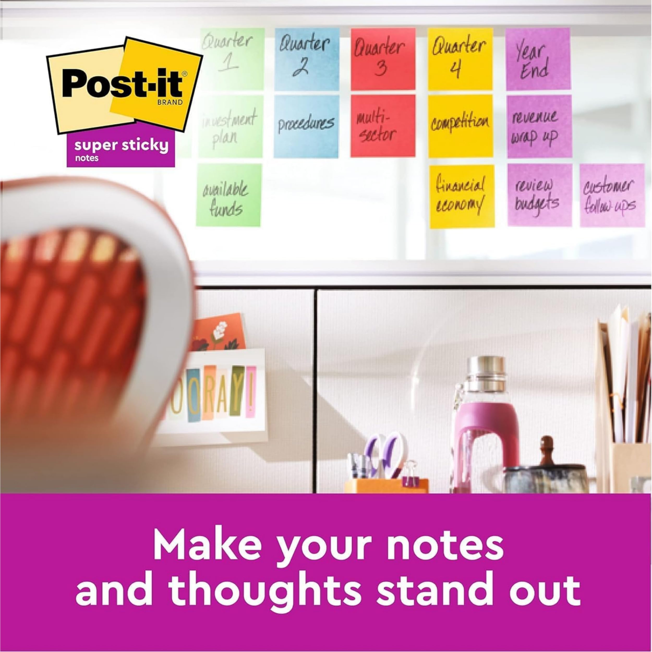 Post-it Super Sticky Notes - Carnival Colour Collection | 76 mm x 76 mm | 6 Pads of 90 Sheets 7