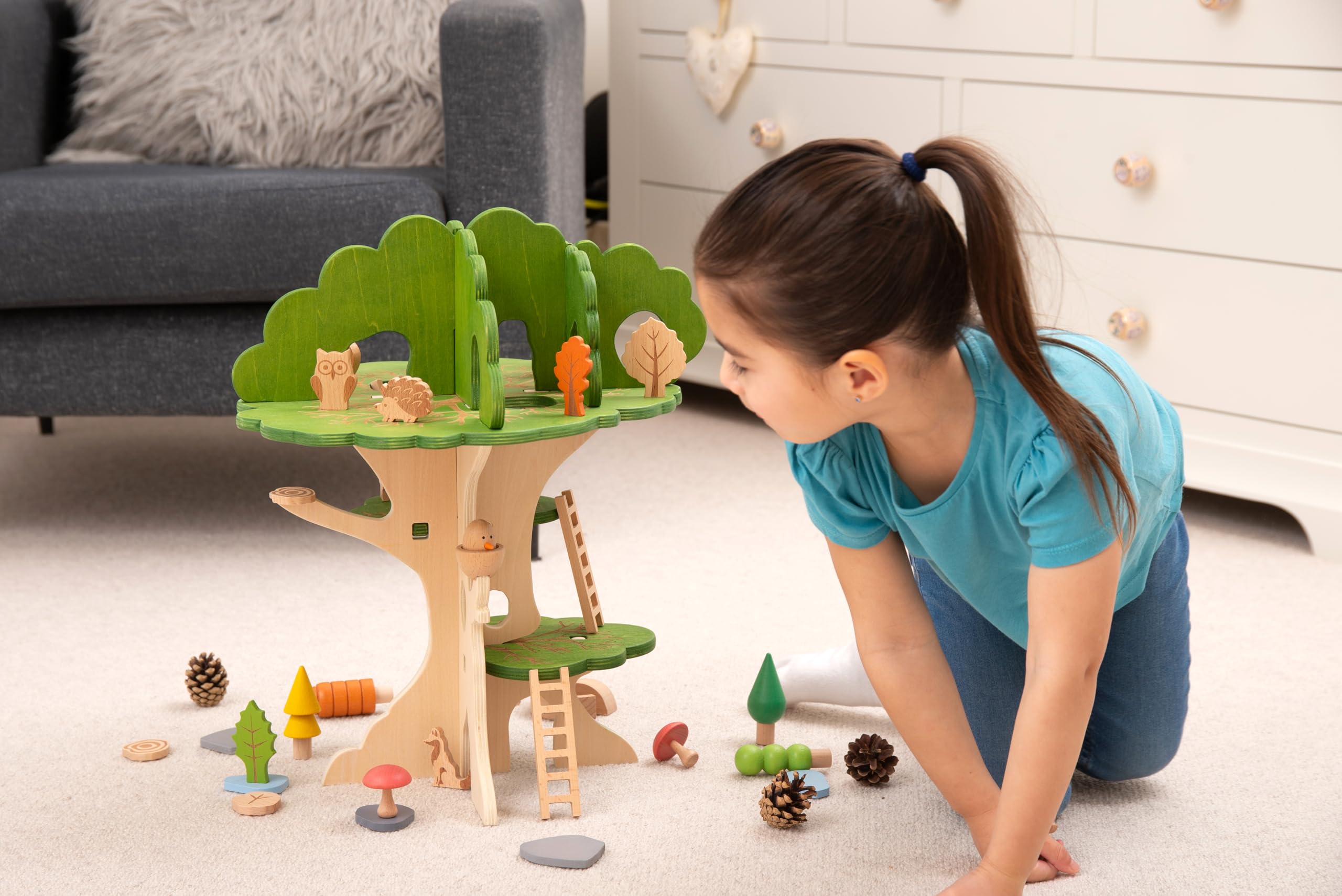 tickit Woodland Trail Tree House - 3-Tier Wooden Playset for Ages 3+ 8