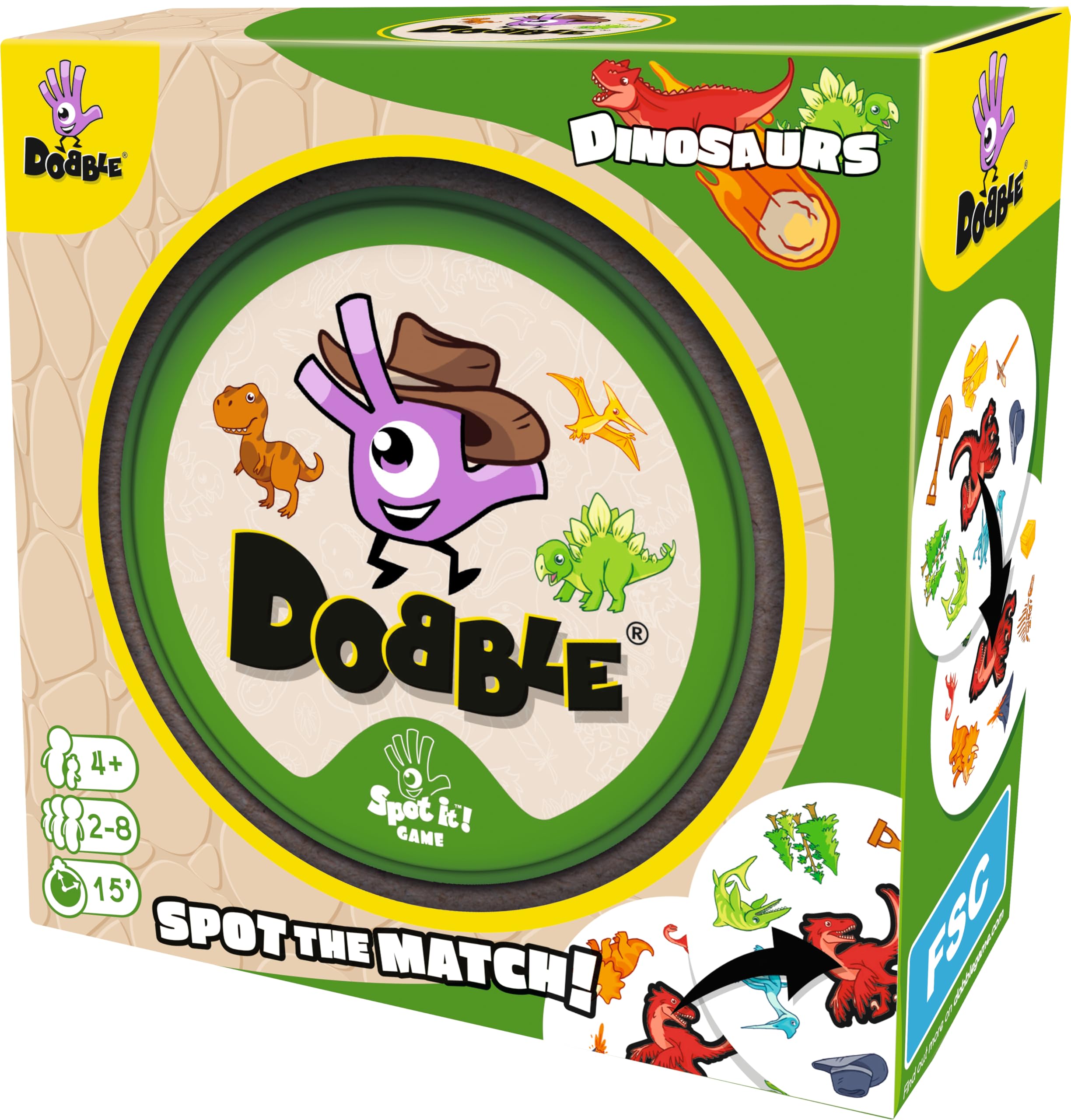 Asmodee Dobble Dinosaurs Card Game for Kids 4+ | 2-8 Players | 15-Minute Family Fun