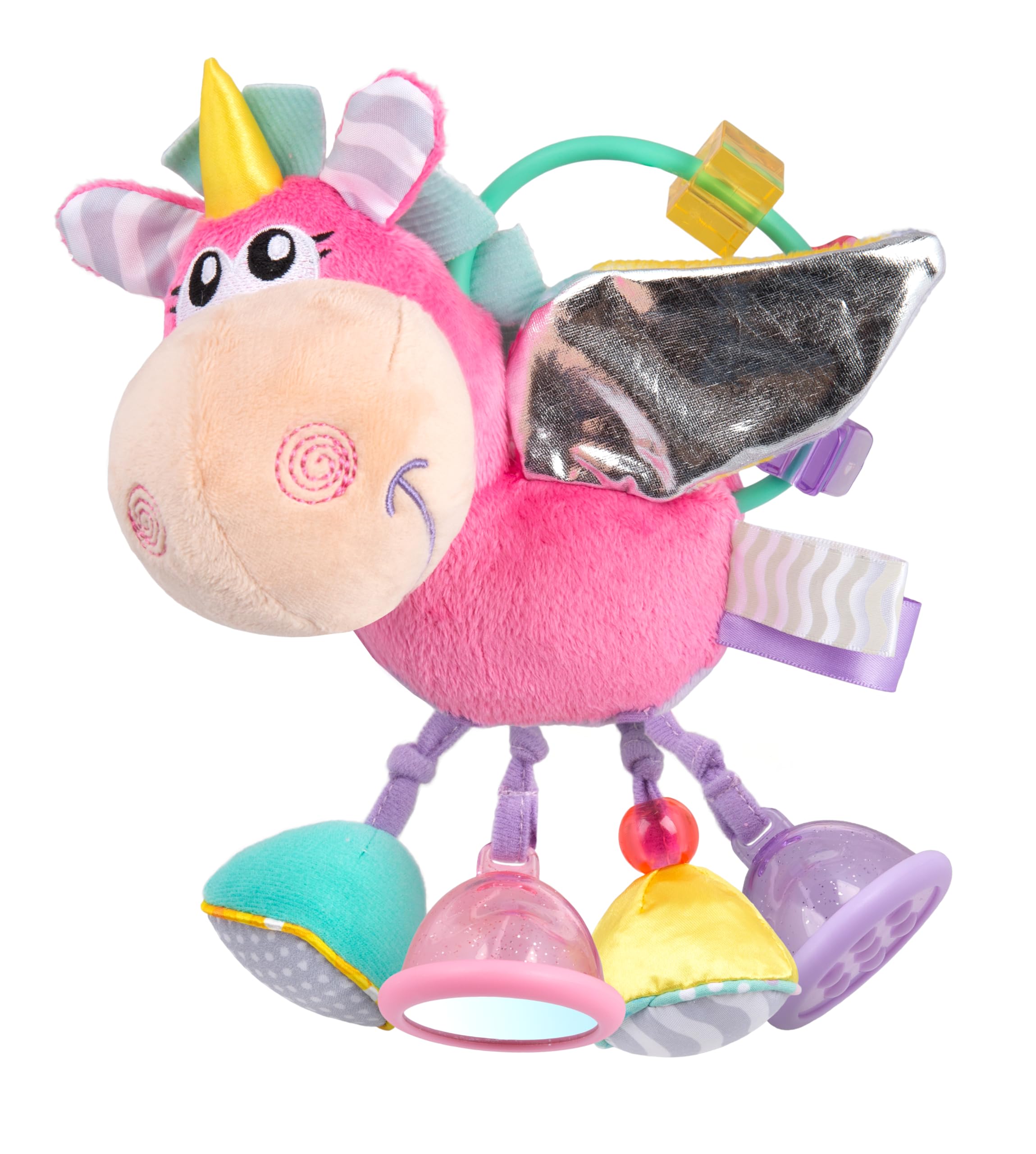 Playgro Unicorn Clip Clop Activity Rattle - Sensory Teether for 3M+ 7