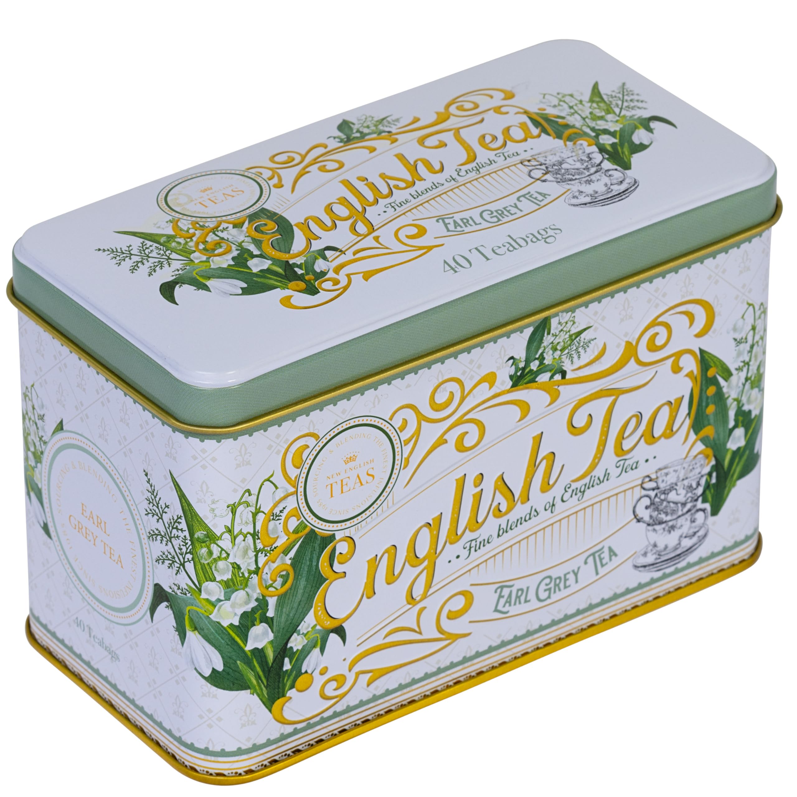New English Teas - Lily of the Valley Earl Grey Tea Tin with 40 Teabags 9