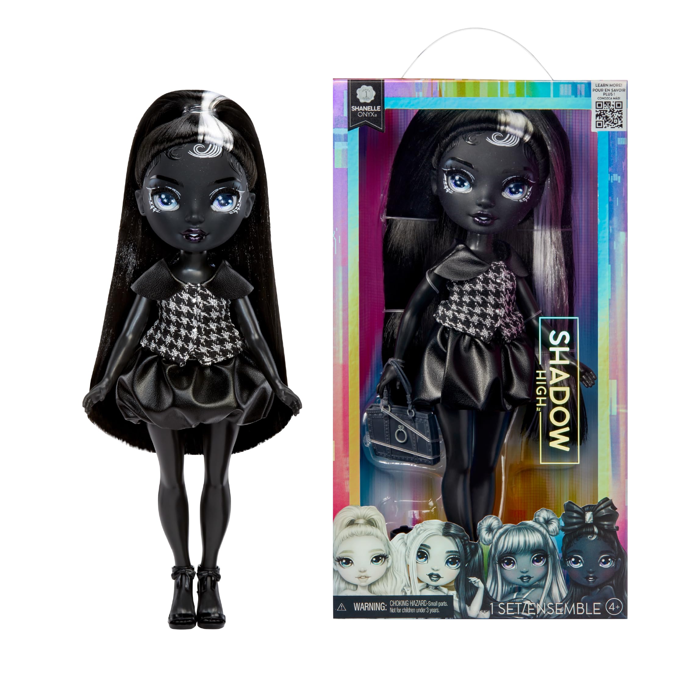 Rainbow High Heather Grayson Shadow High 28cm Fashion Doll with Handbag, Black and White Ponytail, Posable Figure