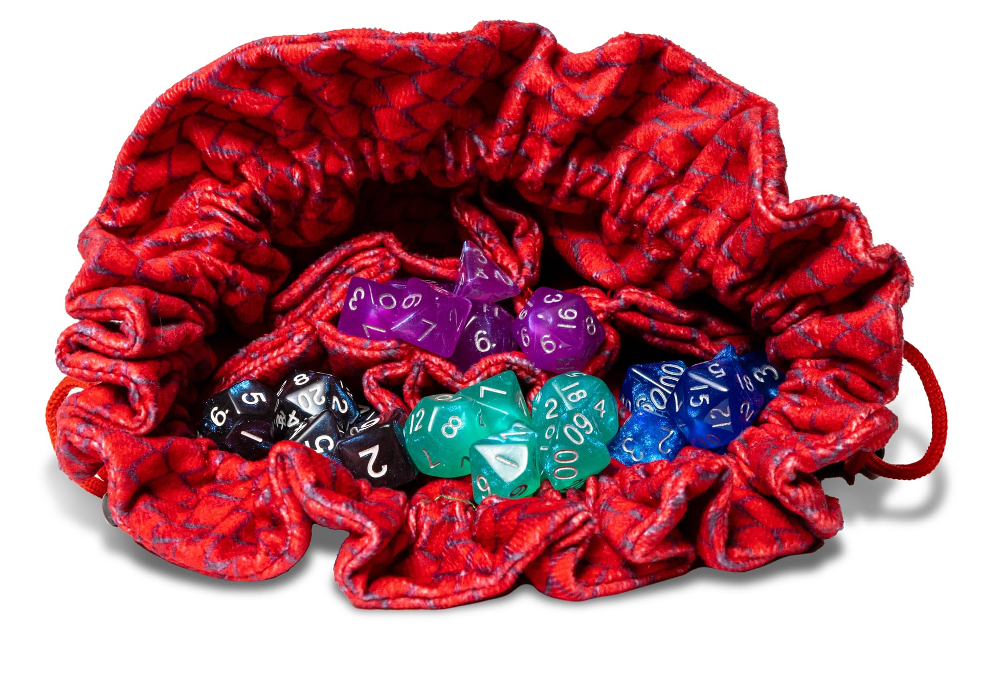 Metallic Dice Games Dragon StormTM Velvet Compartment Dice Bag: Red