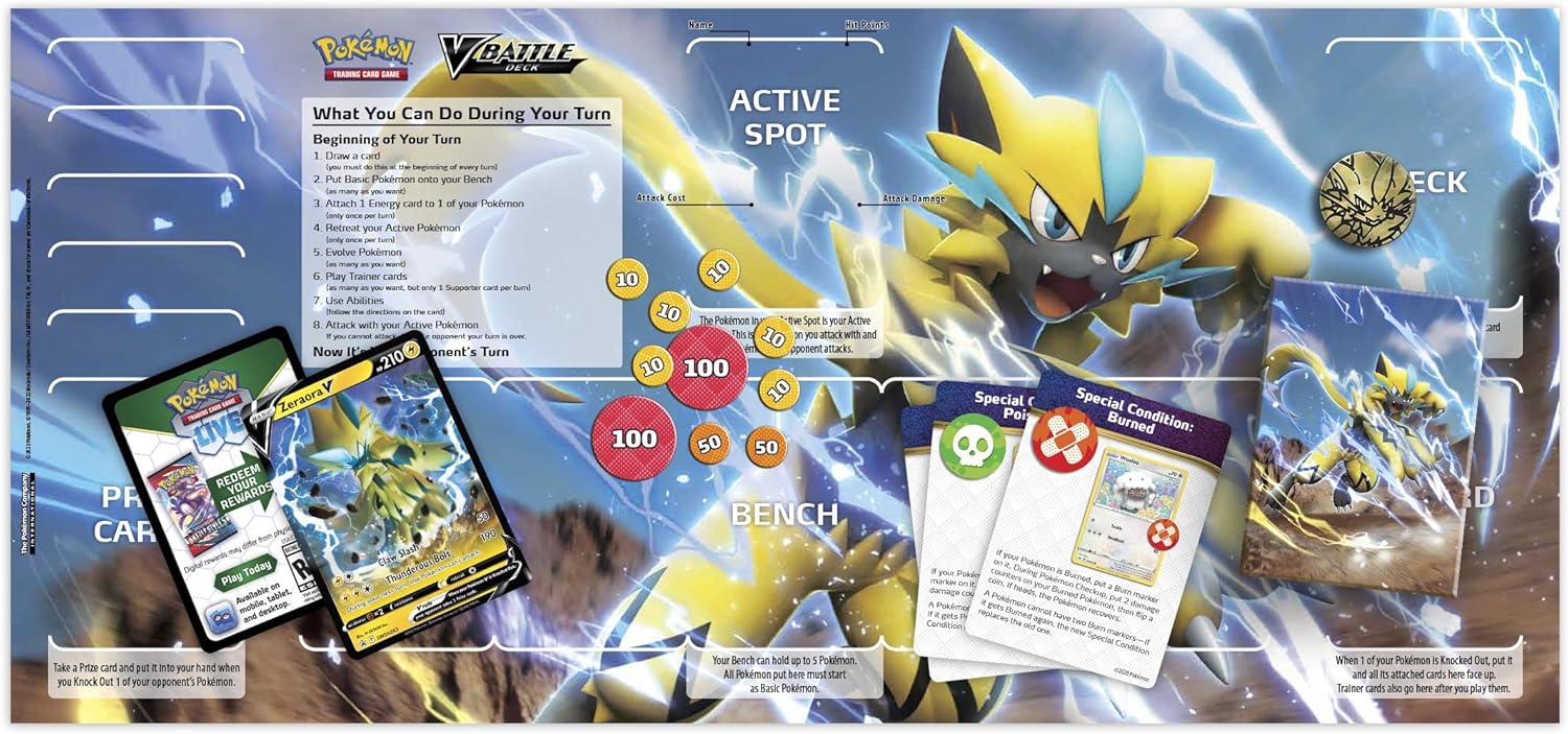 Pokémon TCG: Zeraora V Battle Deck – 60-Card Ready-to-Play Deck with Playmat & Code for Pokémon TCG Live 4