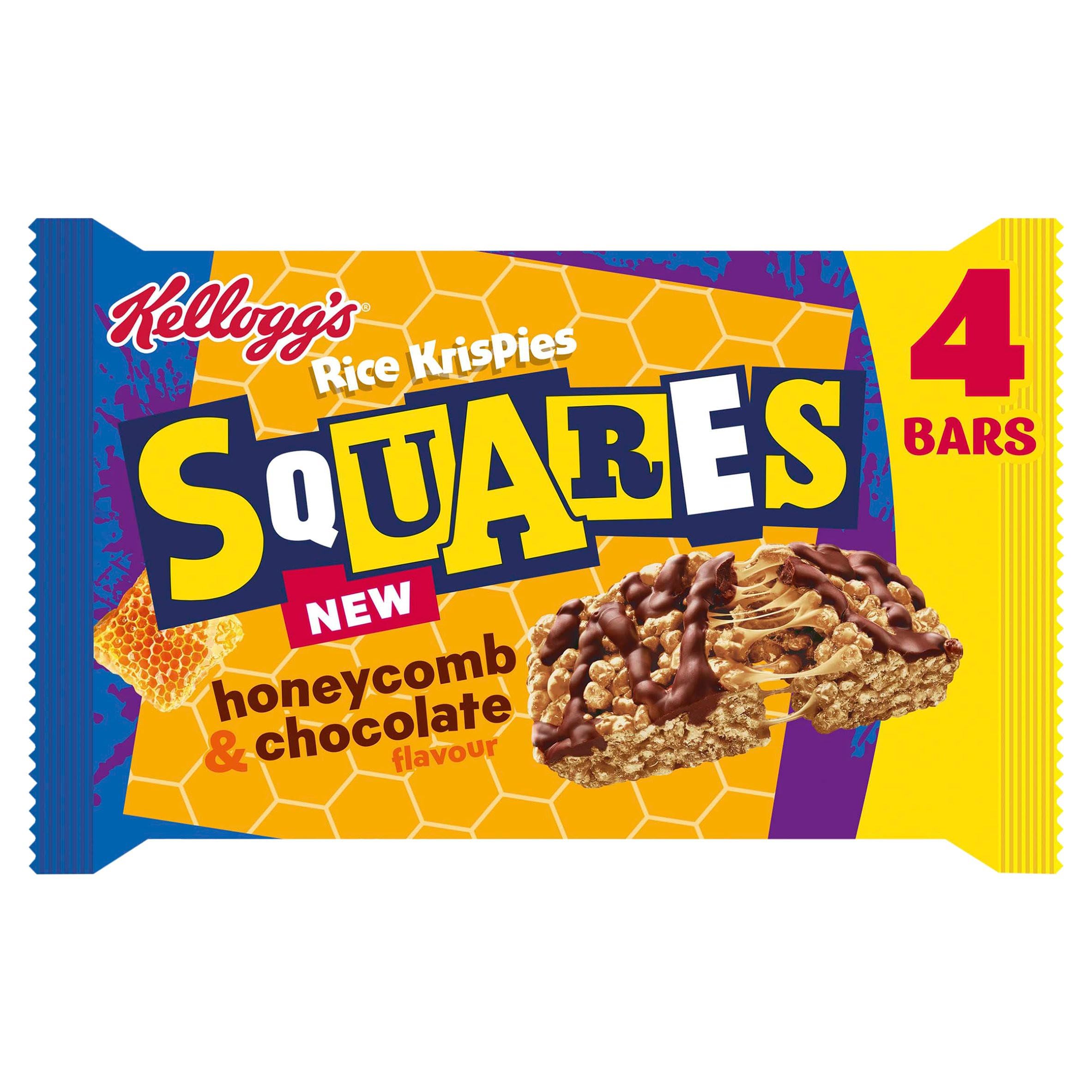Kellogg's Rice Krispies Squares Honeycomb & Chocolate Flavour Cereal Bars | 132g