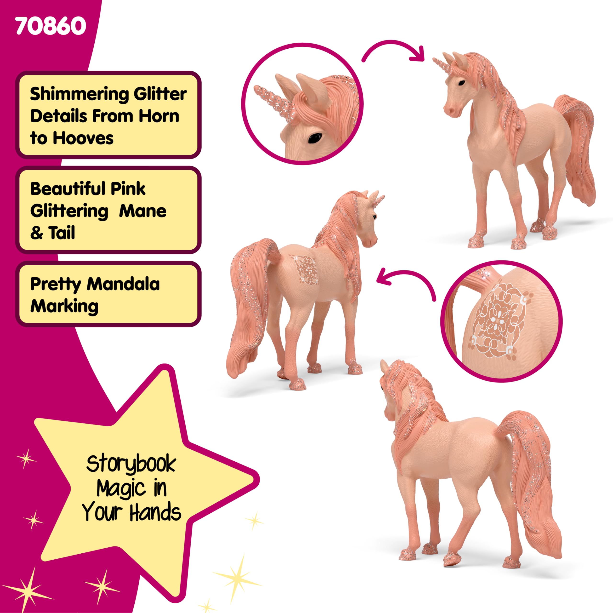 Schleich Bayala Mandala Unicorn Mare - 6" Fantasy Horse Play Figure for Kids 9