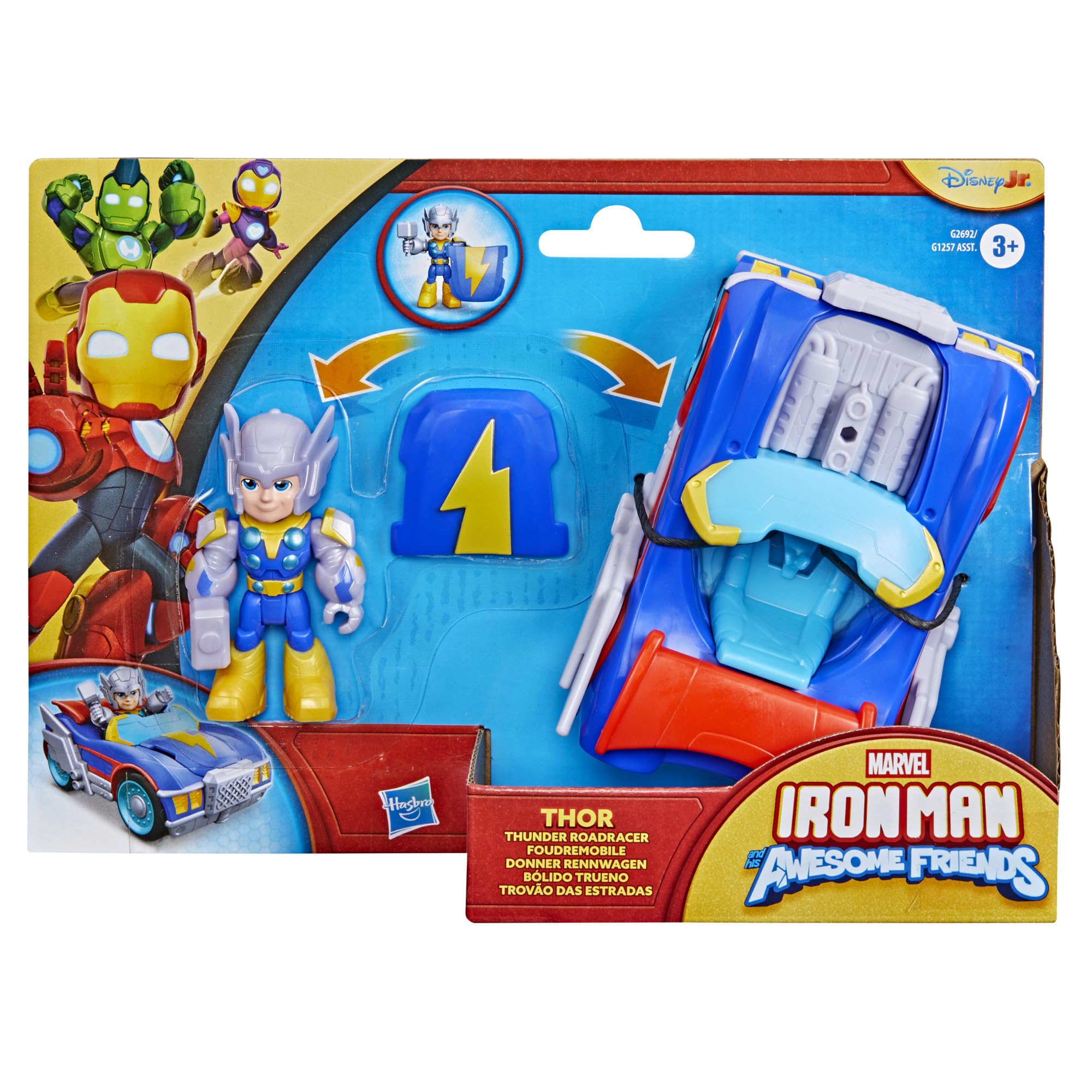 Marvel Thor Thunder Roadracer Action Figure & Vehicle Set - 7.6 cm Figure | Ages 3+ 2