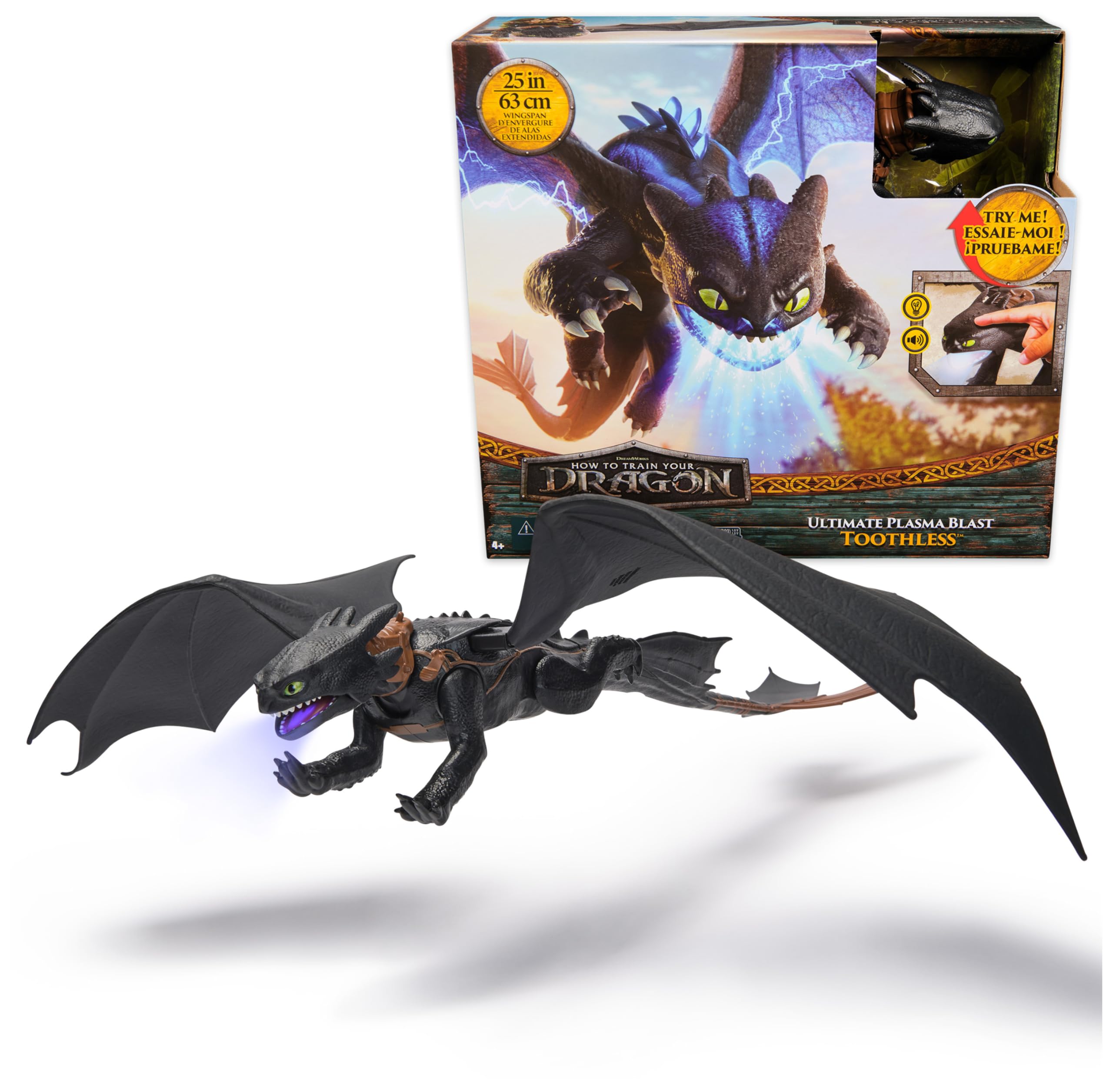 Dreamworks Dragons Ultimate Plasma Blast Toothless - Light-Up Action Figure for Kids 4+ 10