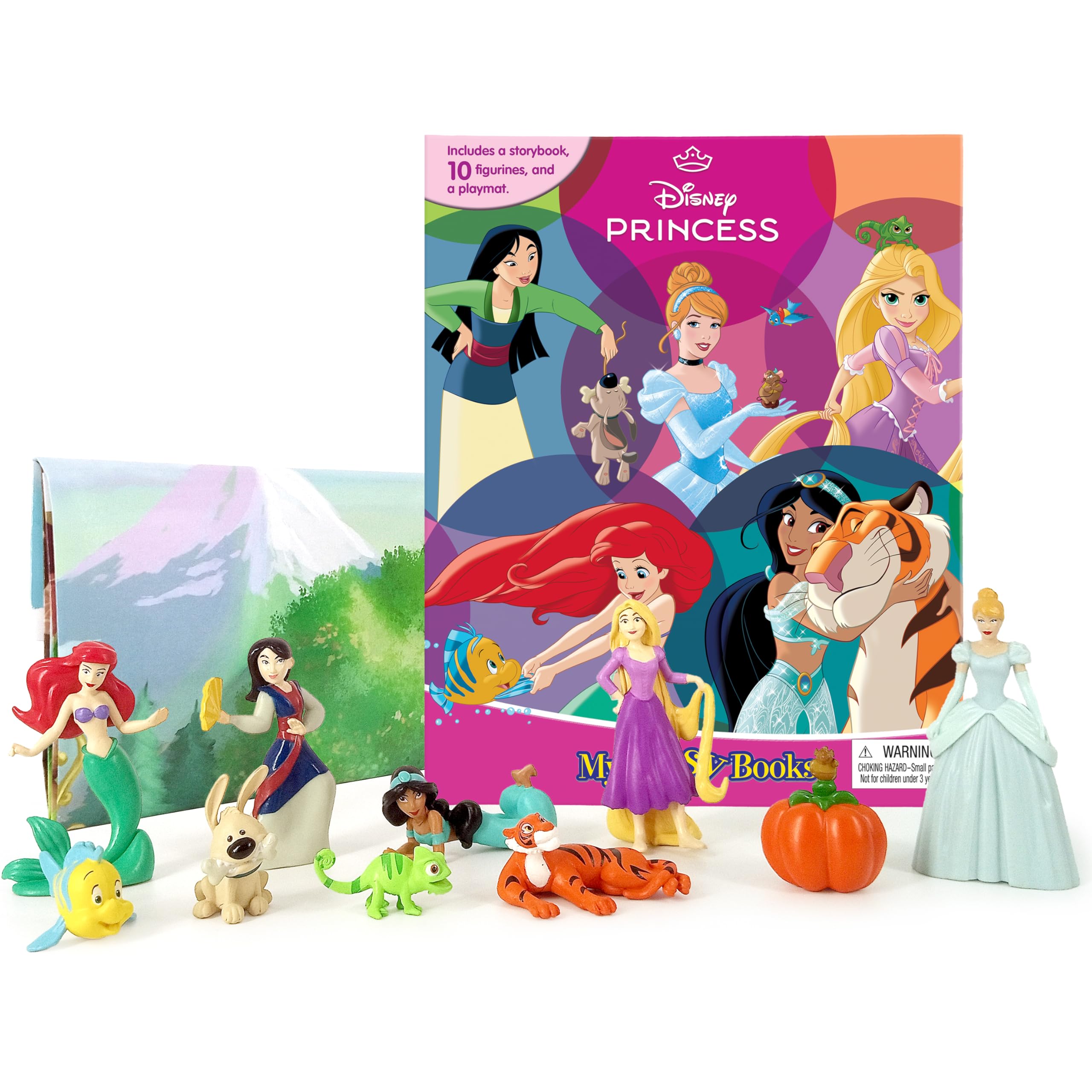 Phidal Disney Princess My Busy Books - Storybook, 10 Figurines, Playmat | Ages 3+