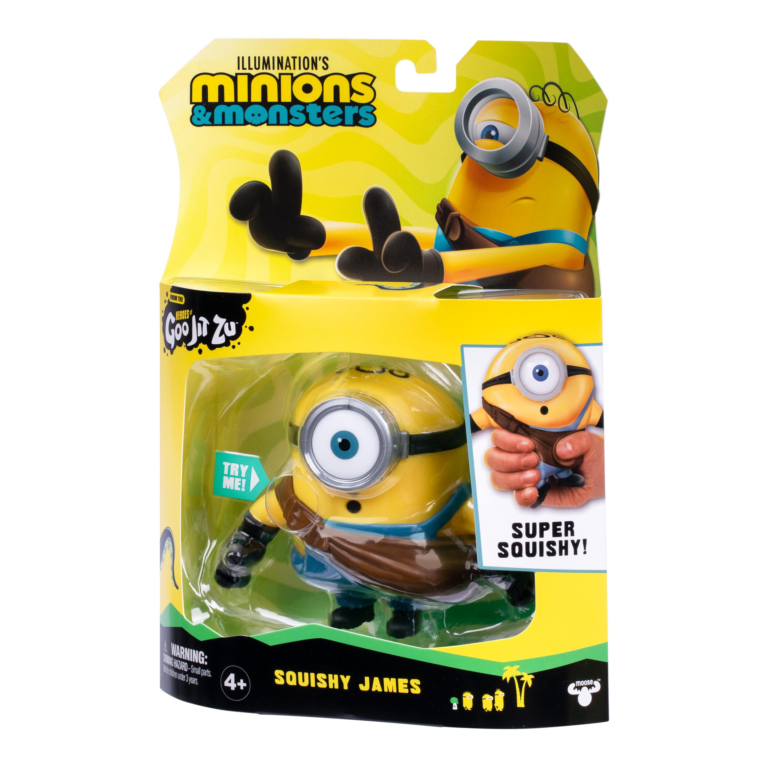 MINIONS Heroes of Goo Jit Zu Squishy Action Figure - James | Glucose Filled | Stretches 3x Size