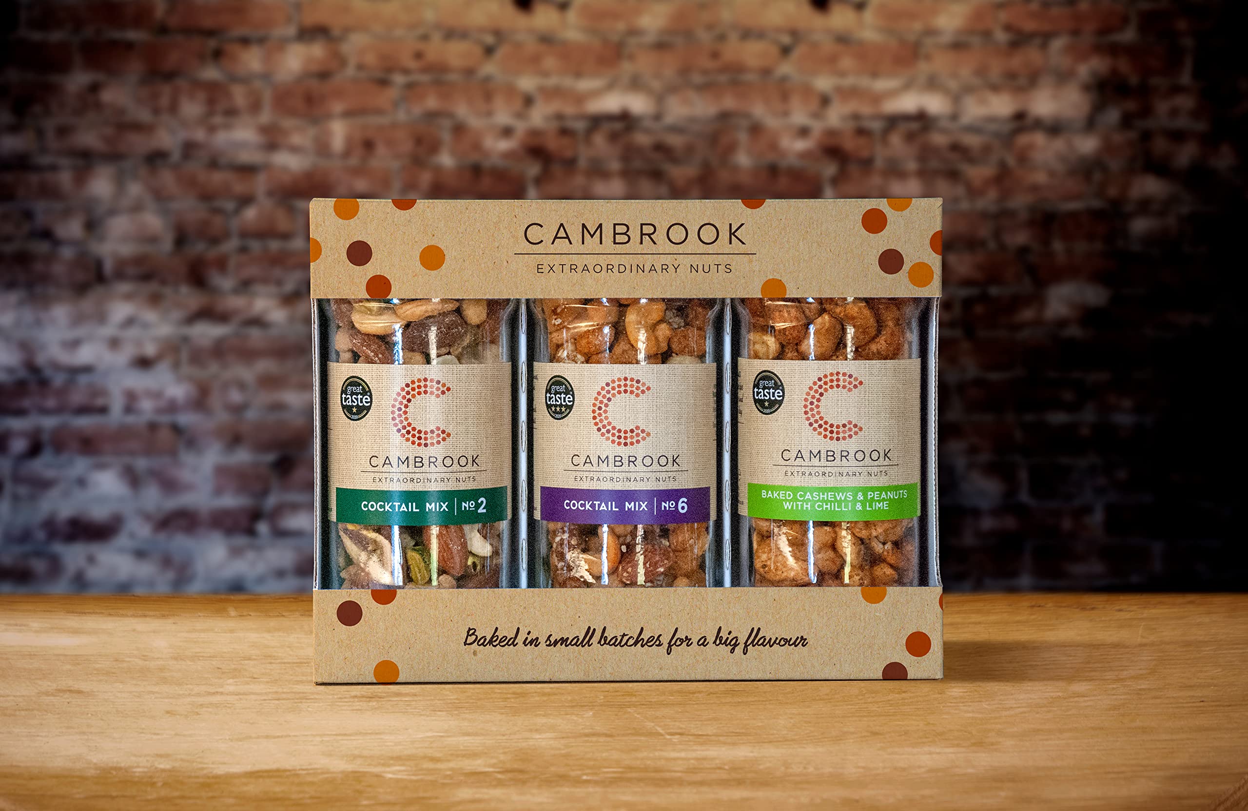 Cambrook - 3 Jar Gift Set of Gourmet Baked Nut Mixes, Great Taste Award Winning 3
