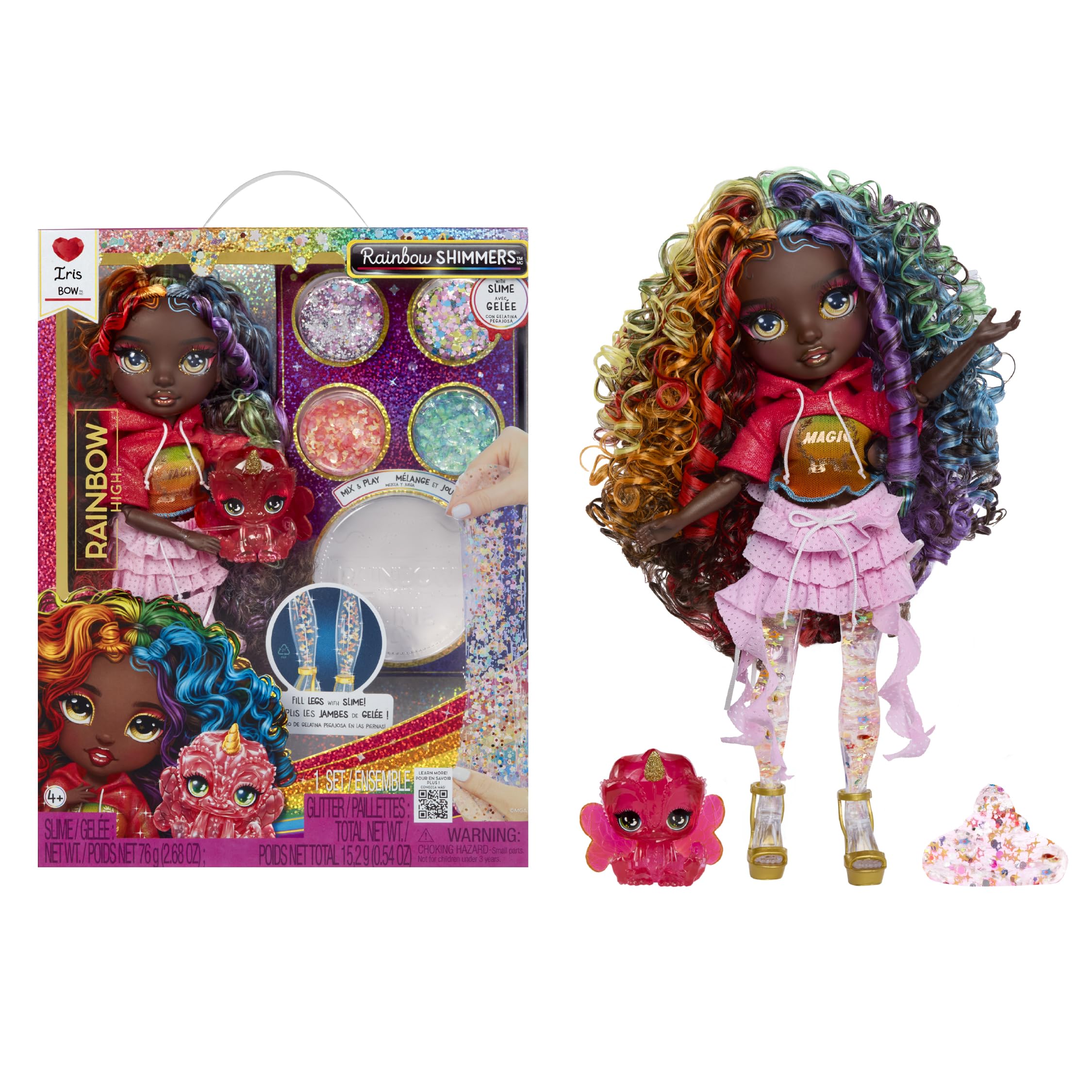 Rainbow High Rainbow Shimmers with Slime - Iris - 28cm Fashion Doll Playset 8