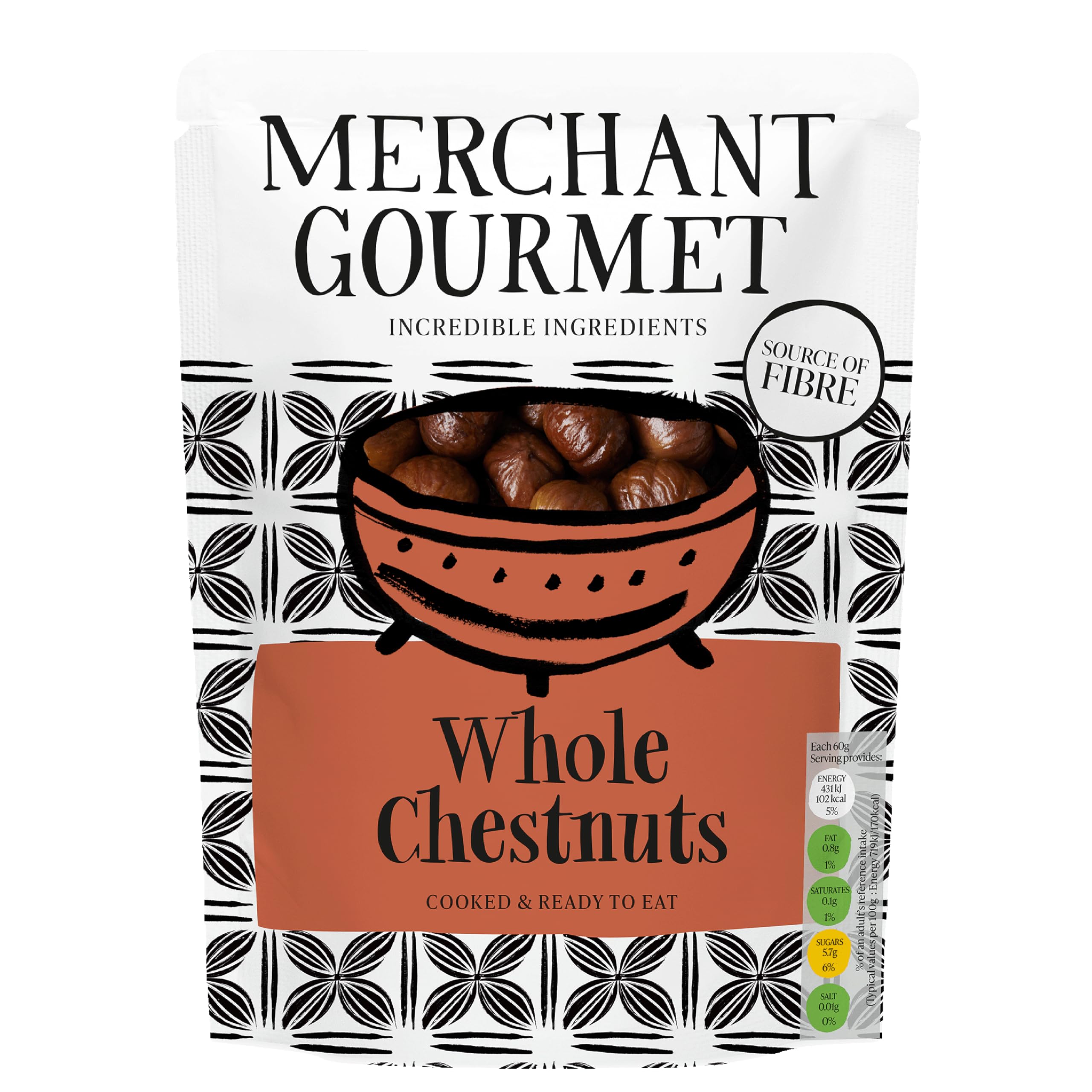 Merchant Gourmet Whole Cooked Chestnuts - Ready to Eat, 1.26kg Pack