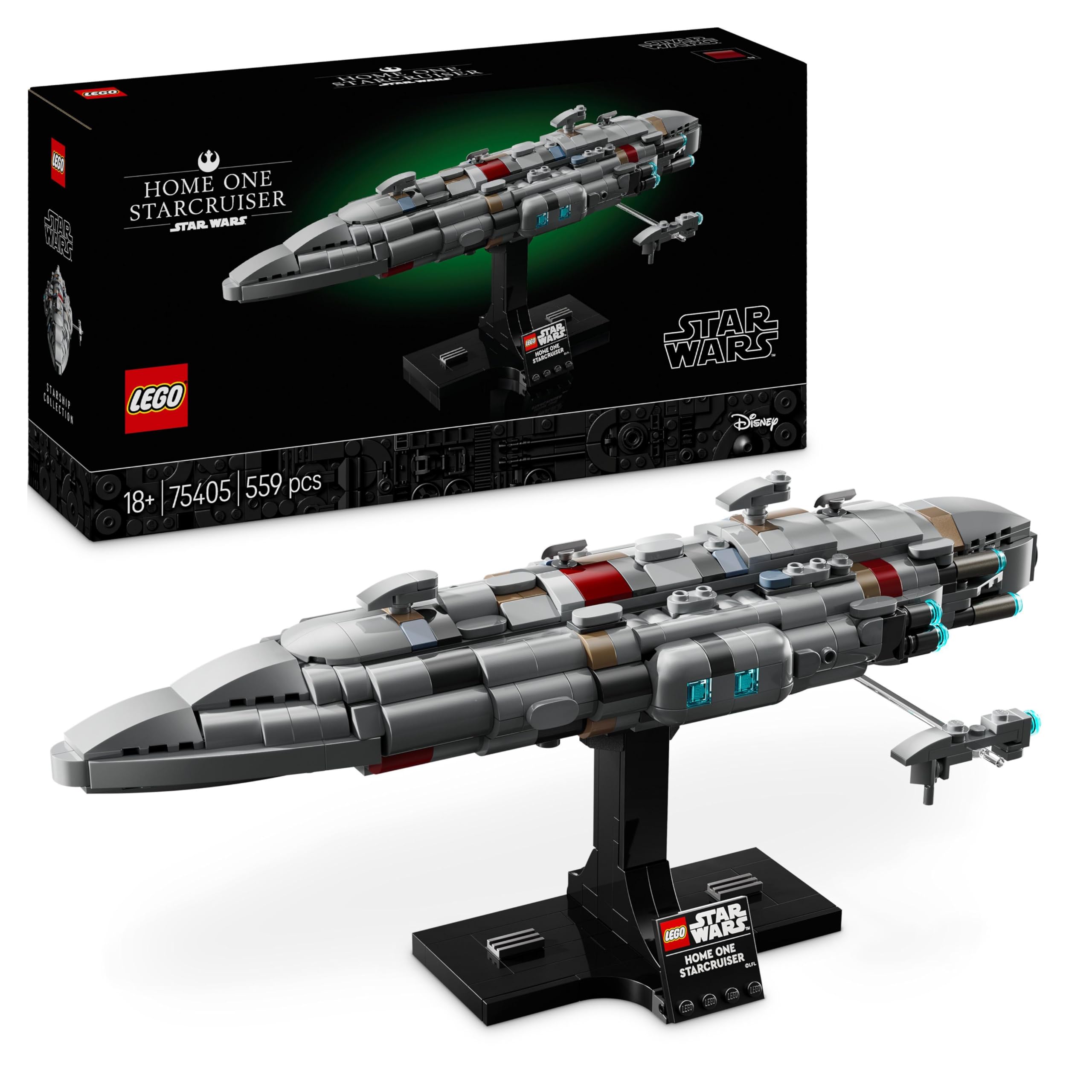 LEGO Star Wars 75405 Home One Starcruiser Building Set - Collectible Build-and-Display Model for Adults