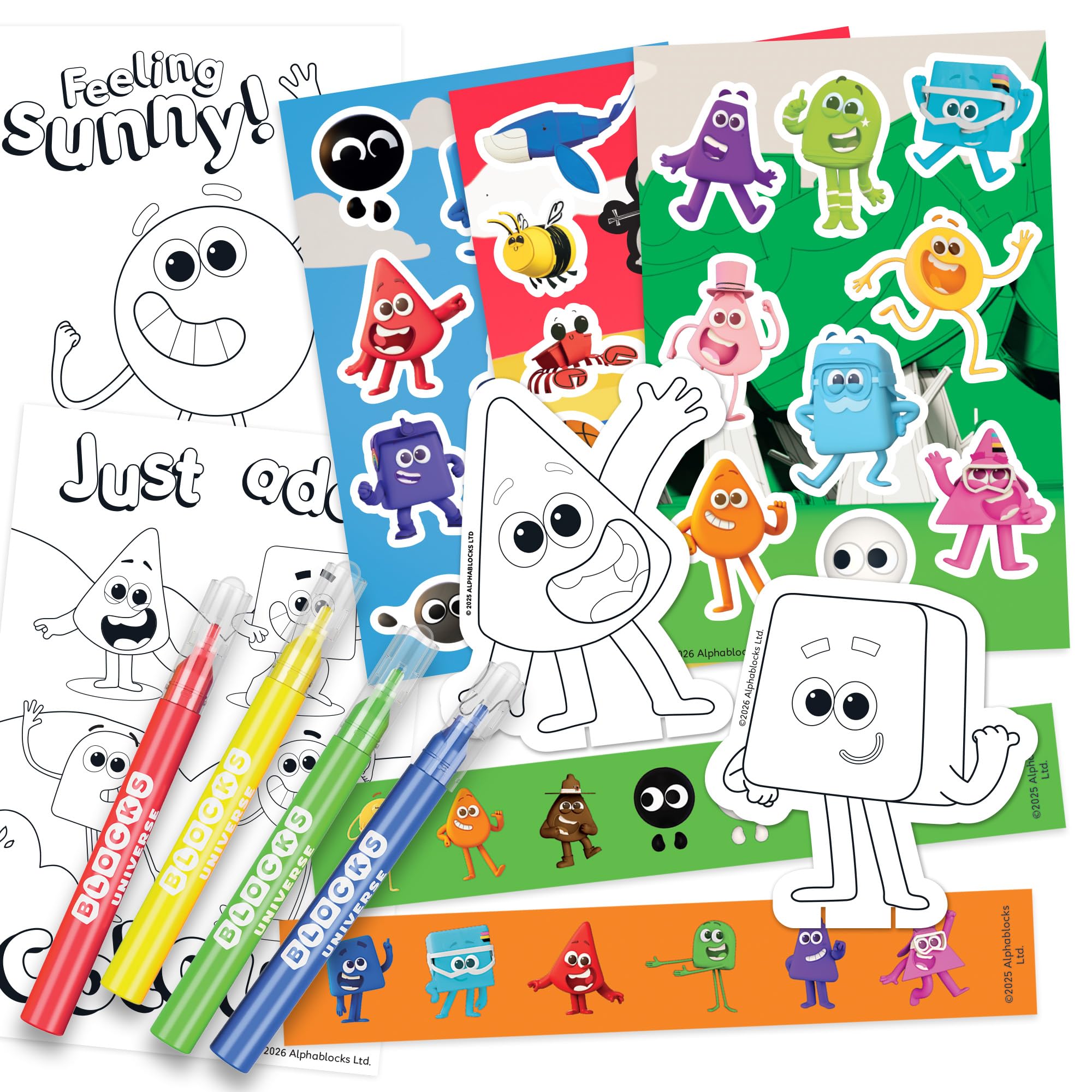 BLADEZ Colourblocks Sticker Activity Set with 40+ Pieces and Washable Pens