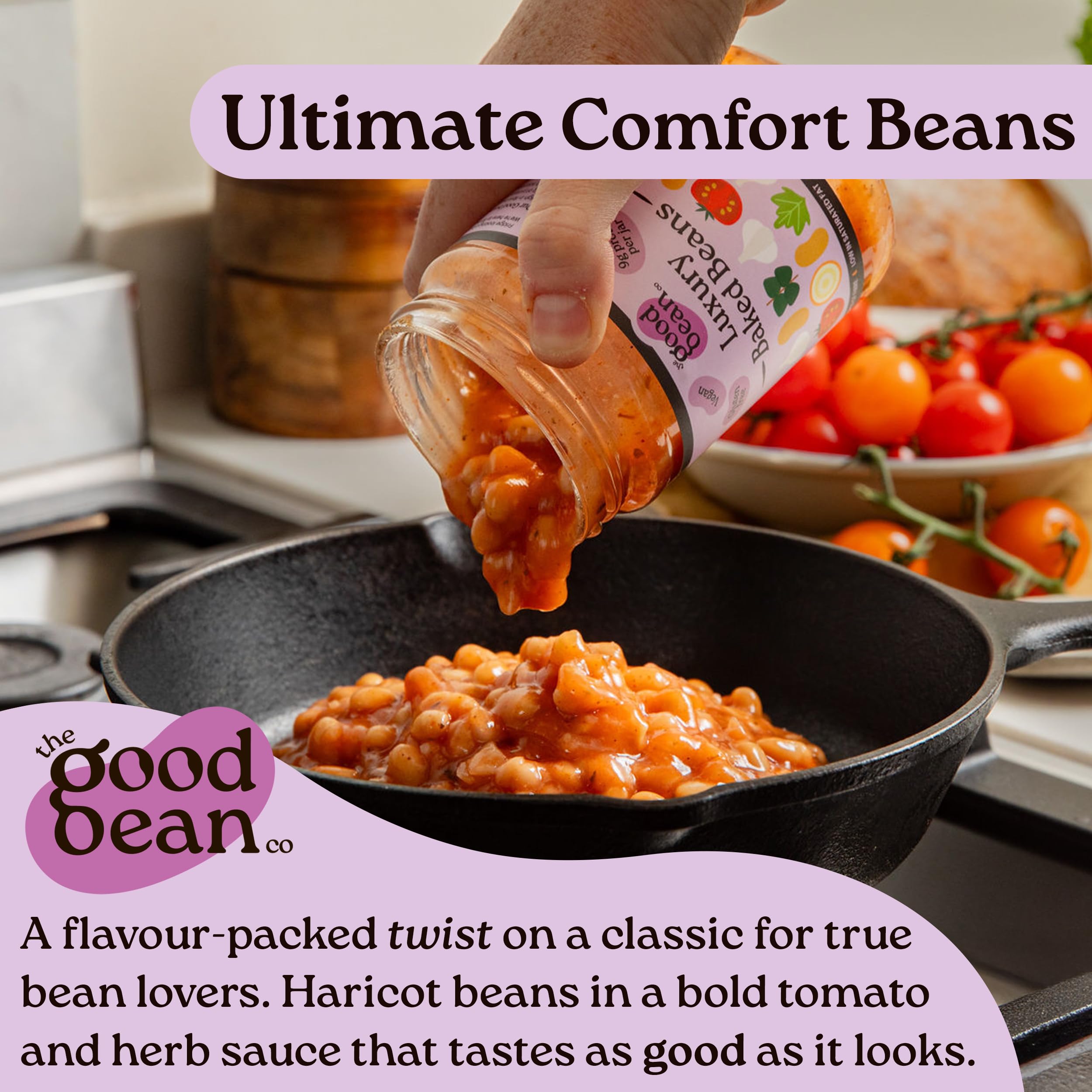 The Good Bean Company Luxury Baked Beans - Haricot Beans in Tomato Sauce | 350g 2