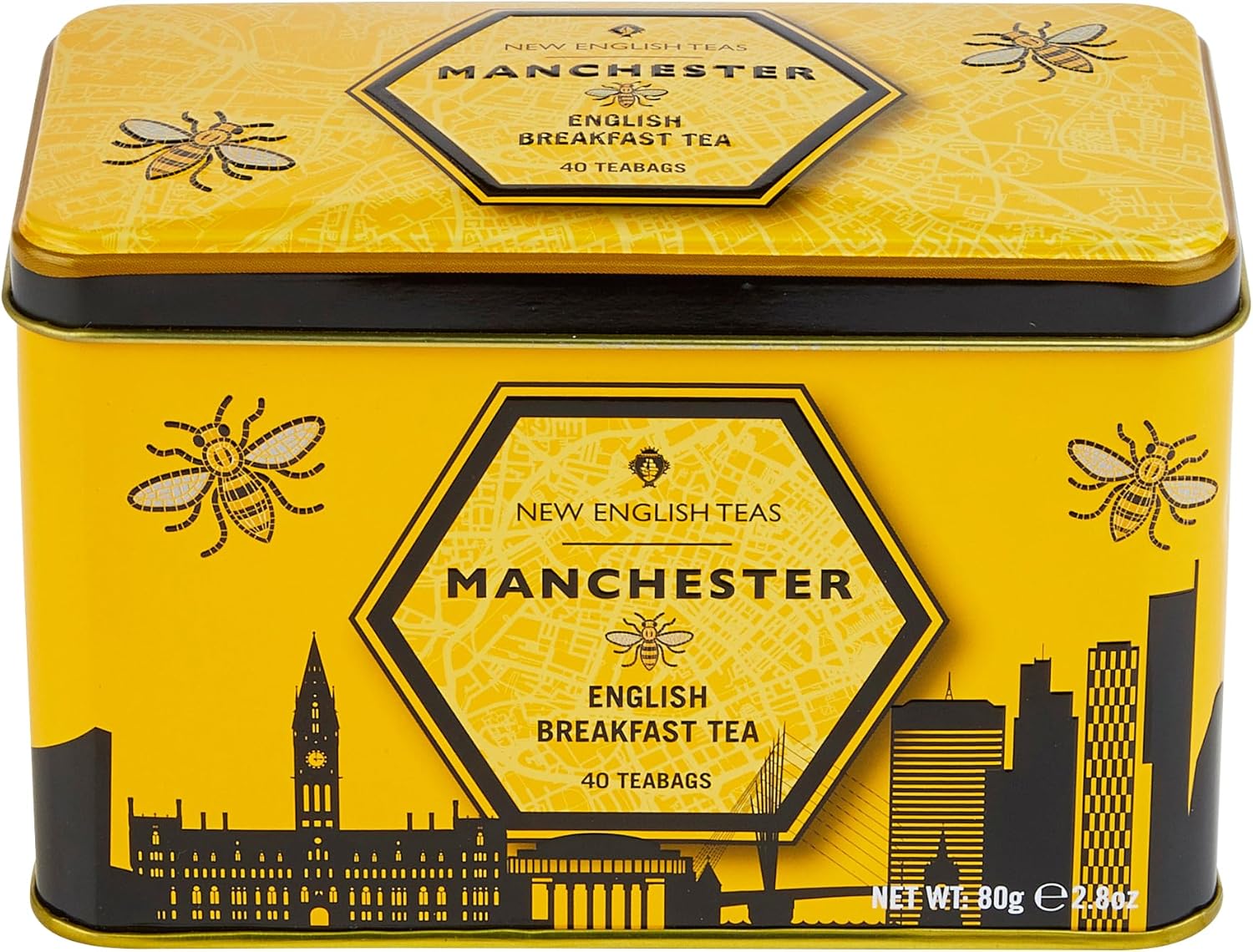 New English Teas - Manchester City Bee Tea Caddy with 40 English Breakfast Teabags 6