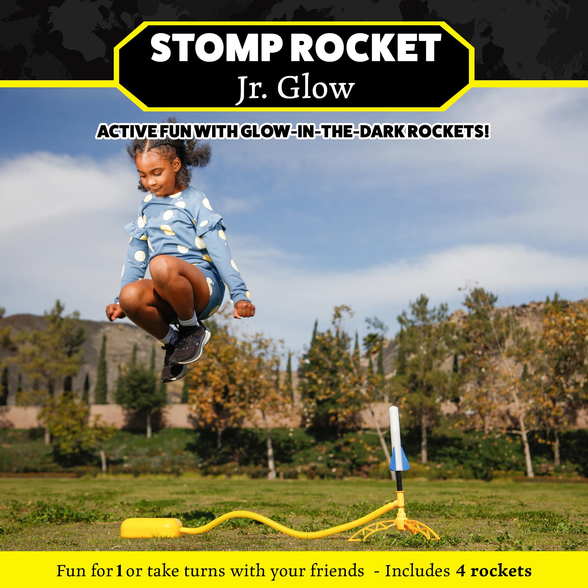 Stomp Rocket 20005 Junior Glow - Glow-in-the-Dark Foam Rockets for Kids Ages 3+ 9