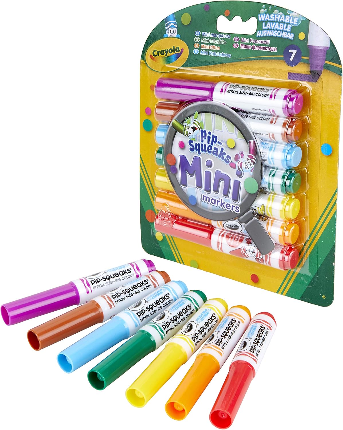 Crayola 7 Mini Markers - Washable, Chunky Design for Little Hands 3