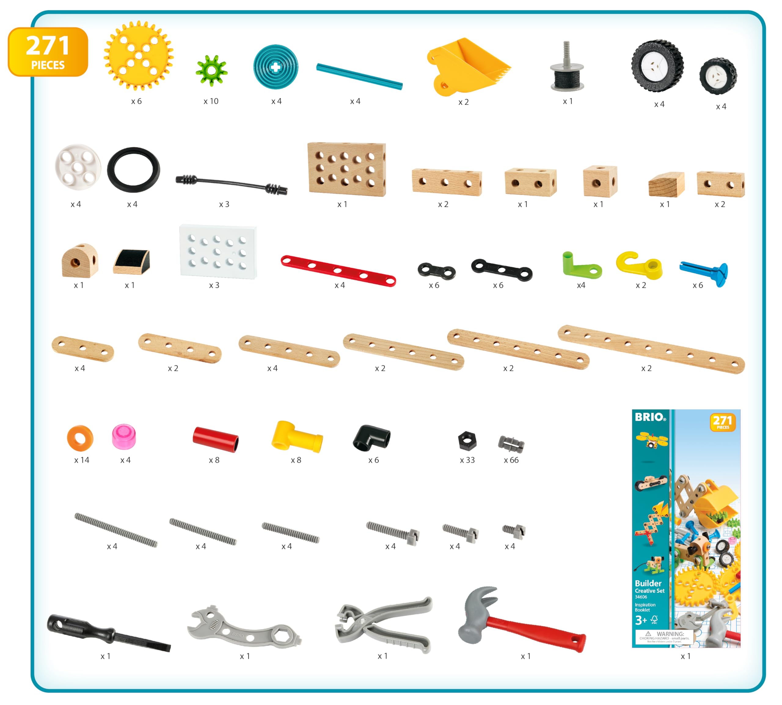 BRIO Builder Creative Construction Set - 271 Pieces, STEM Building Toy for Ages 3+ 3