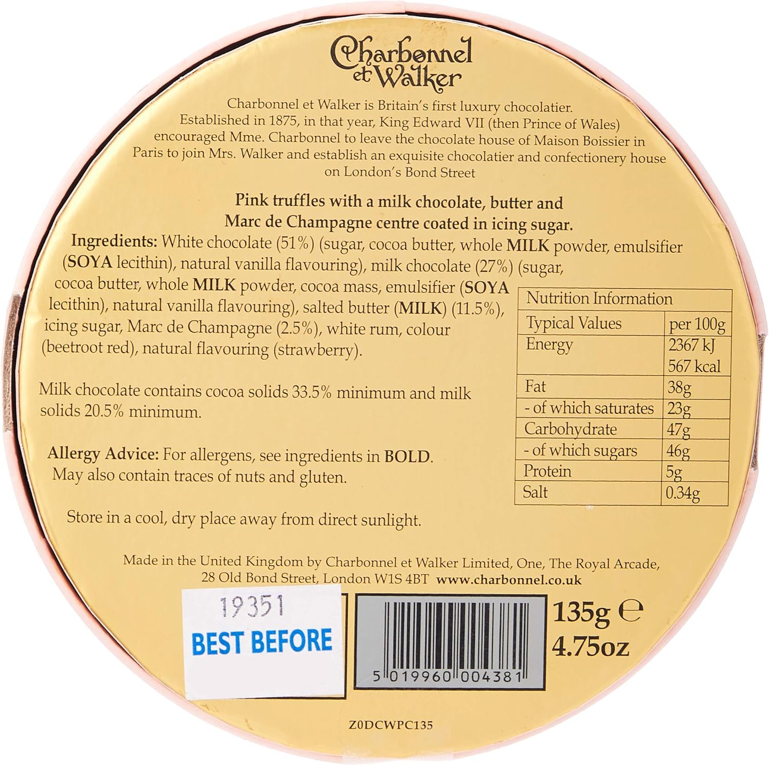 Charbonnel et Walker Pink Marc de Champagne Truffles, 135g 5