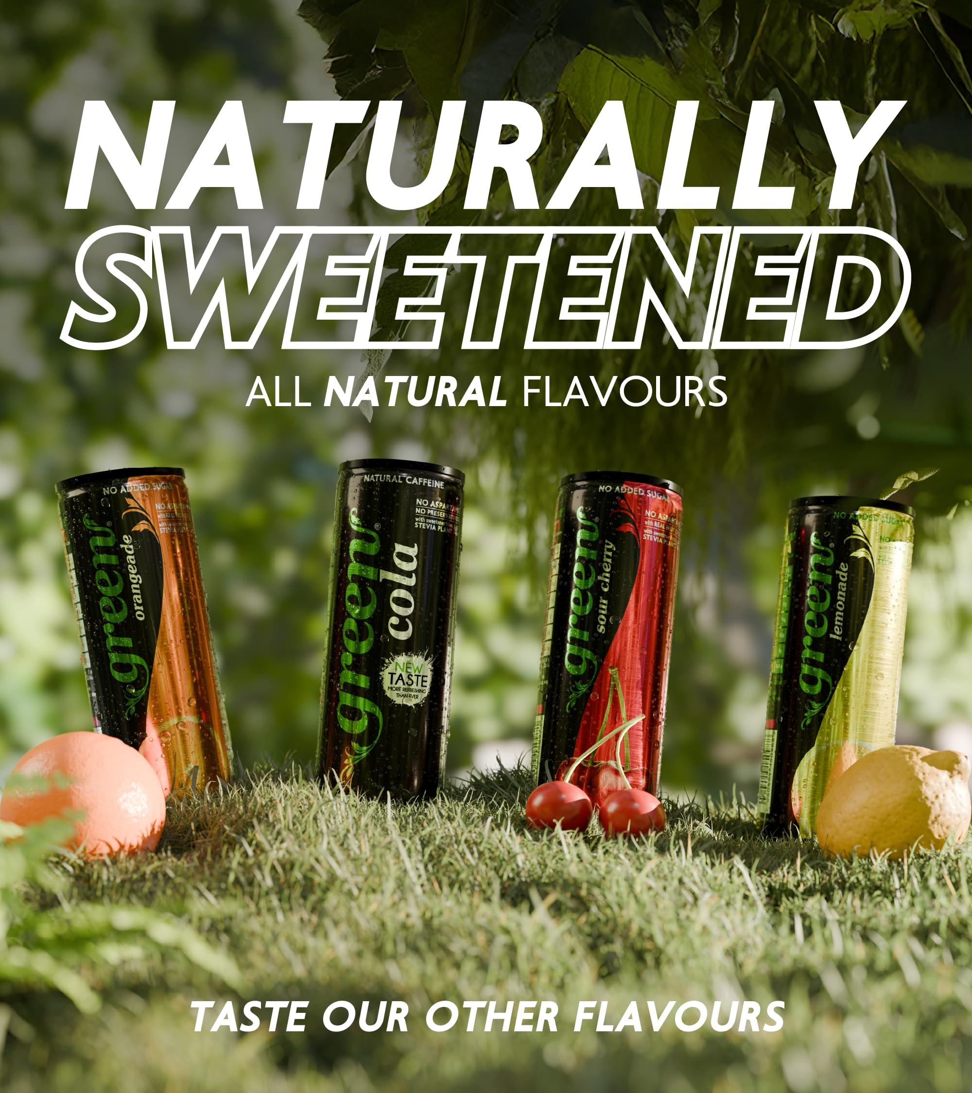 Green Cola - Sour Cherry Sparkling Drink (4 x 330ml) 7