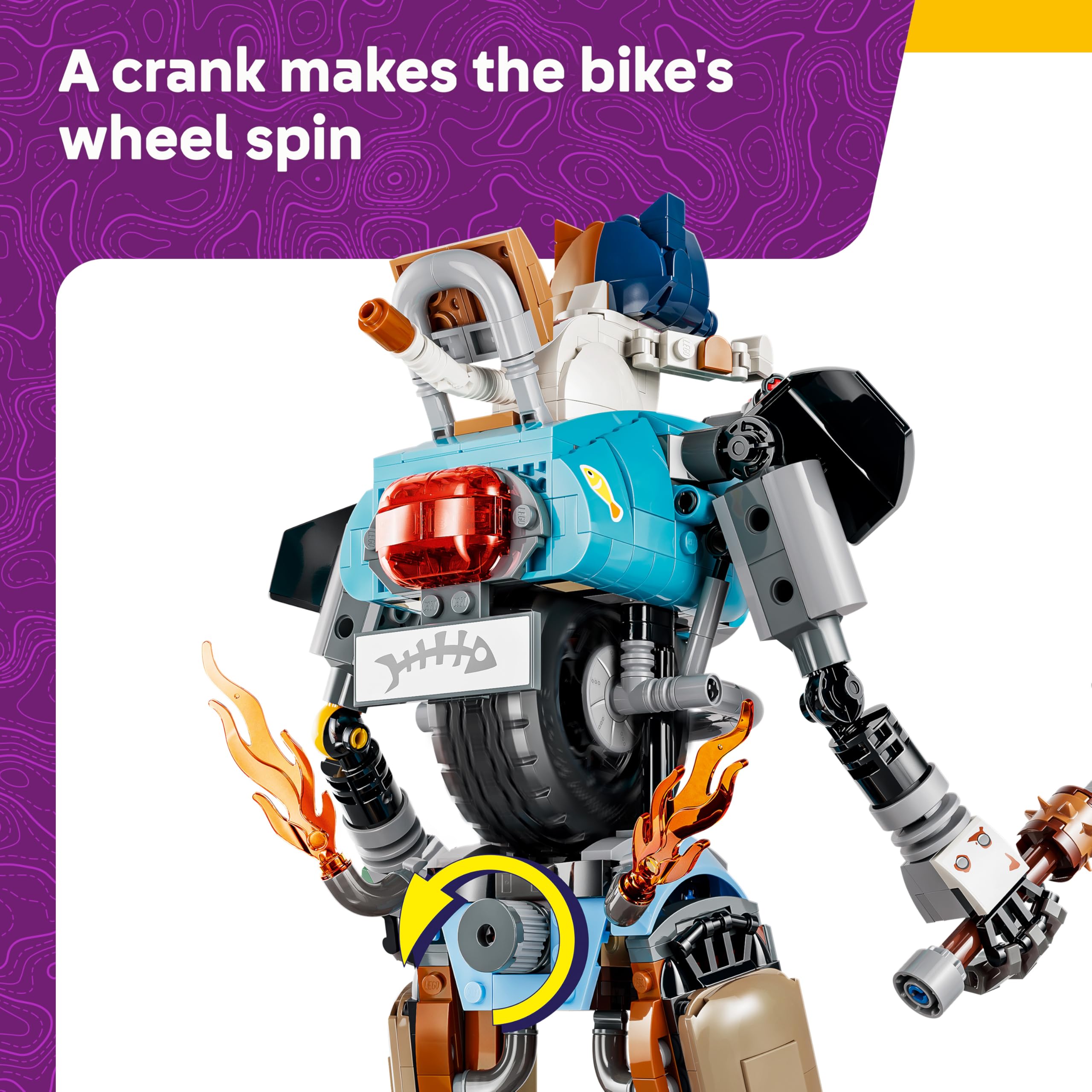 LEGO Fortnite KIT Mech Building Set - Interactive Figure with Power Claw Pickaxe & Spinning Wheel | 1230 Pieces | Ages 12+ 5