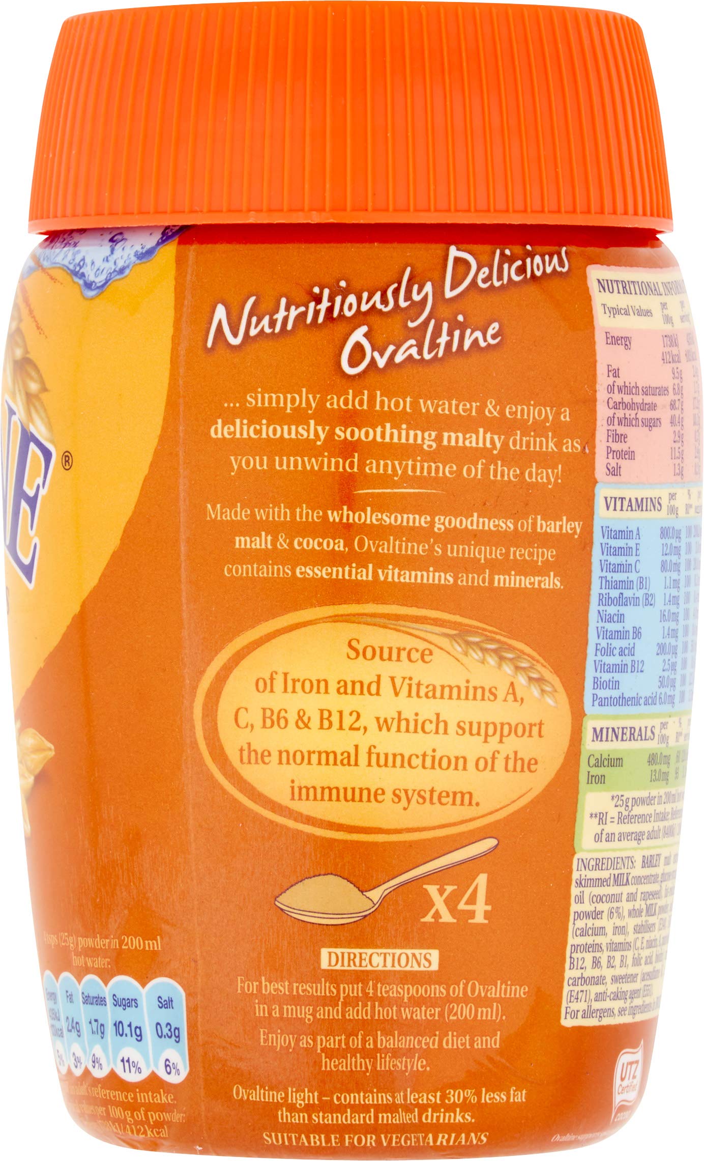 Ovaltine Original Light Malted Drink Powder - Low Fat, Source of Iron & Vitamins 2