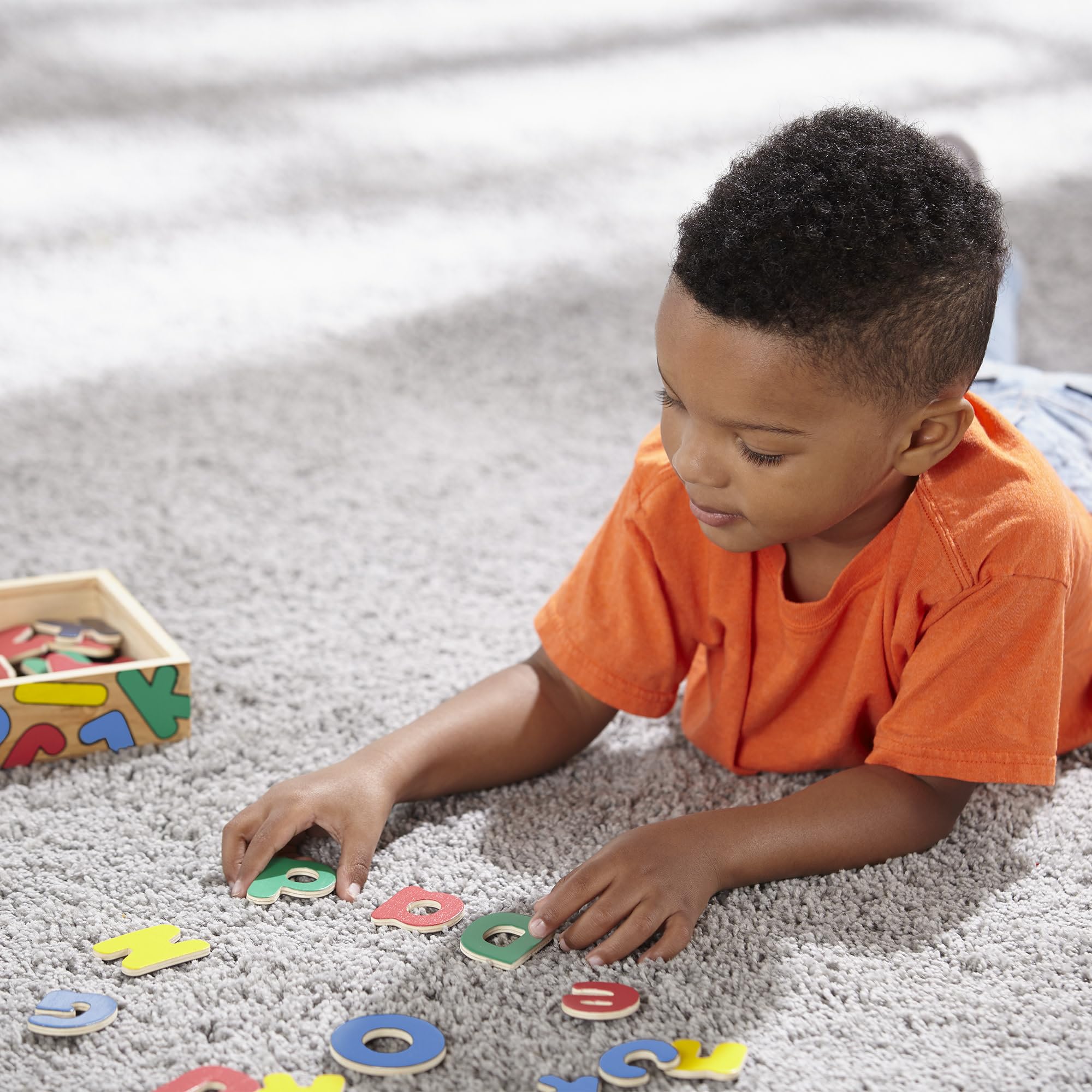 Melissa & Doug Magnetic Wooden Letters Set - 52 Pieces | Ages 3+ | English & Spanish Learning