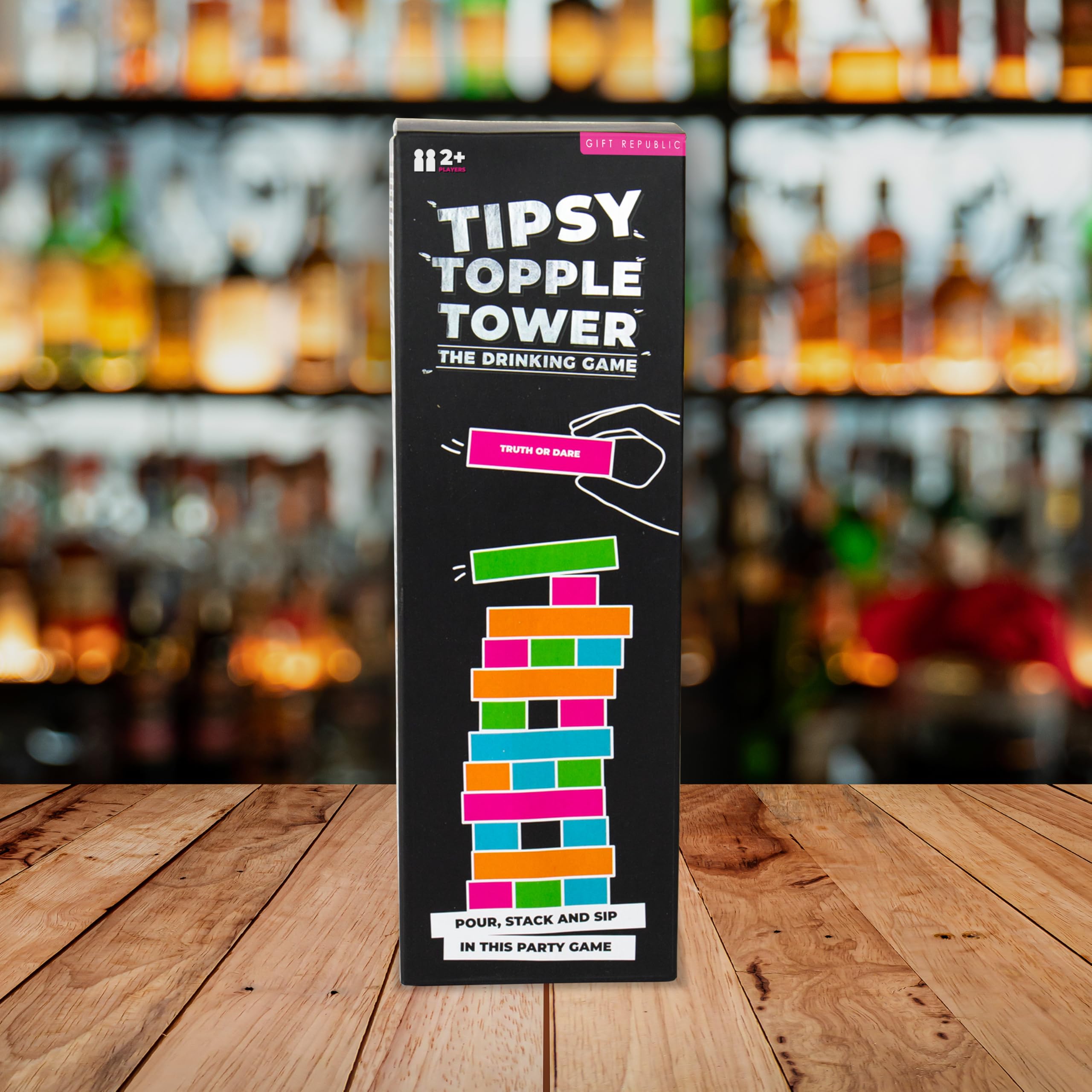 Tipsy Topple Tower - Adult Drinking Game with 48 Wooden Blocks 5