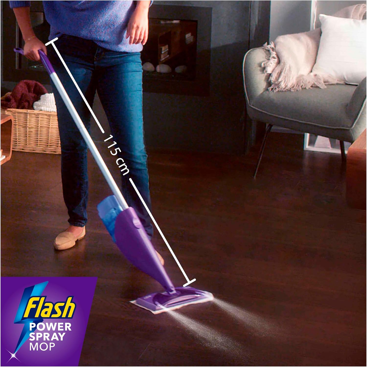 Flash Powermop Bodenreiniger-Starter-Set – Sprühmopp mit waschbarem Mikrofaser-Pad 6