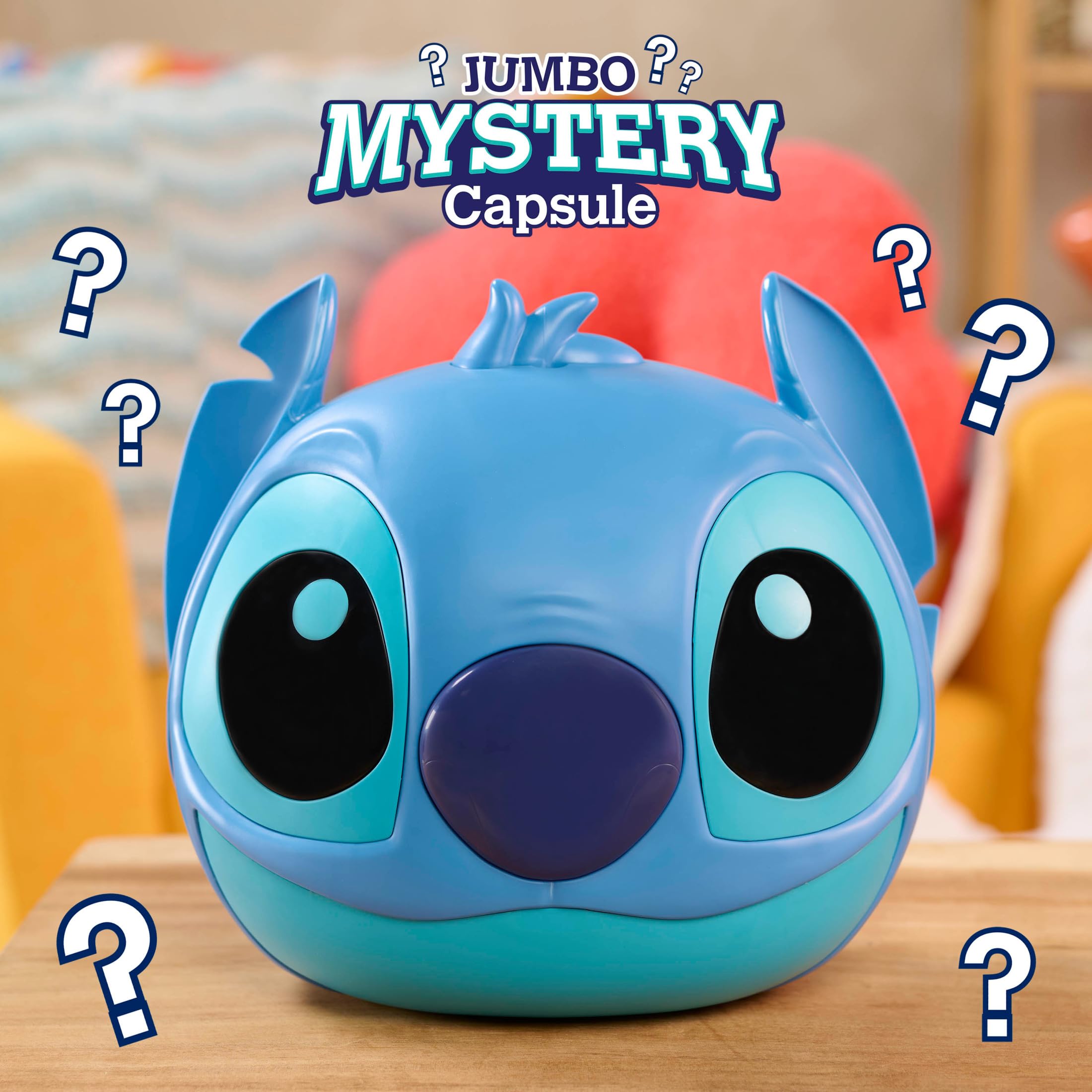 Disney Stitch Jumbo Mystery Capsule - 9-Inch Blind Box with 7 Surprises for Kids Ages 3+ 5