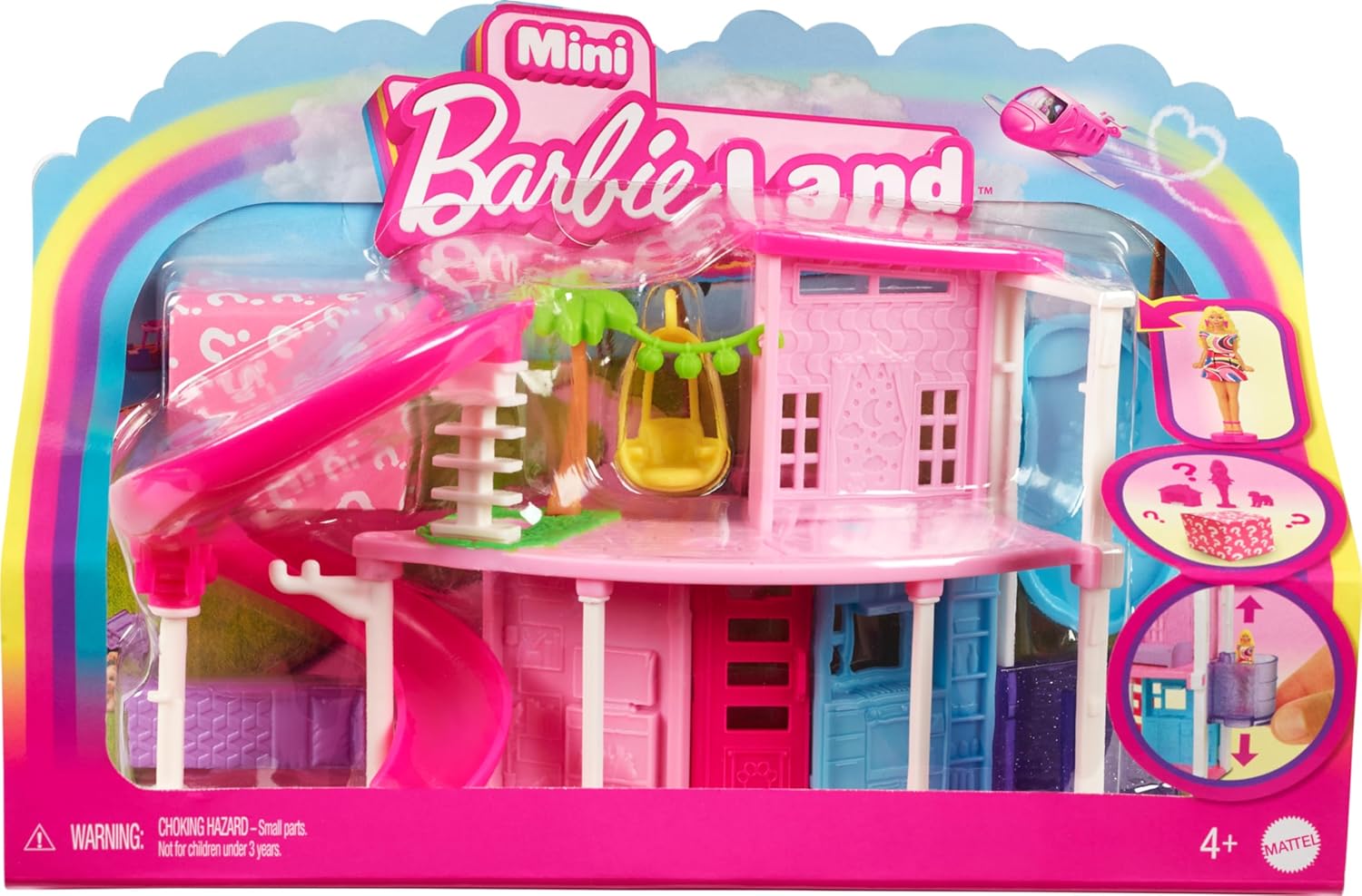 Mini BarbieLand Doll House Playset - 1.5-inch Surprise Doll with Pet, Ages 4+