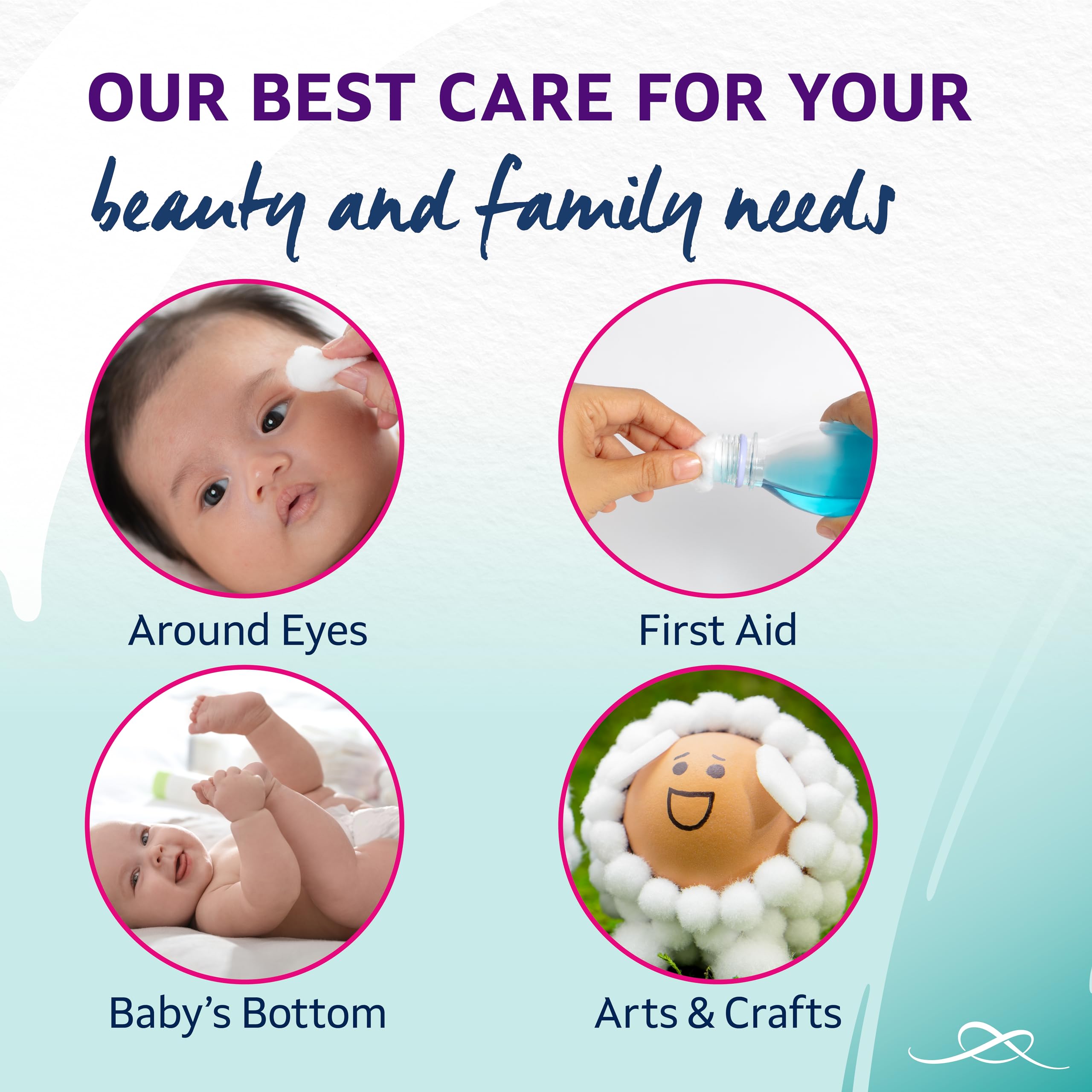 Lil-Lets Baby Cotton Wool Balls (100 Count) - 100% Pure Organic Cotton, GOTS Certified 3