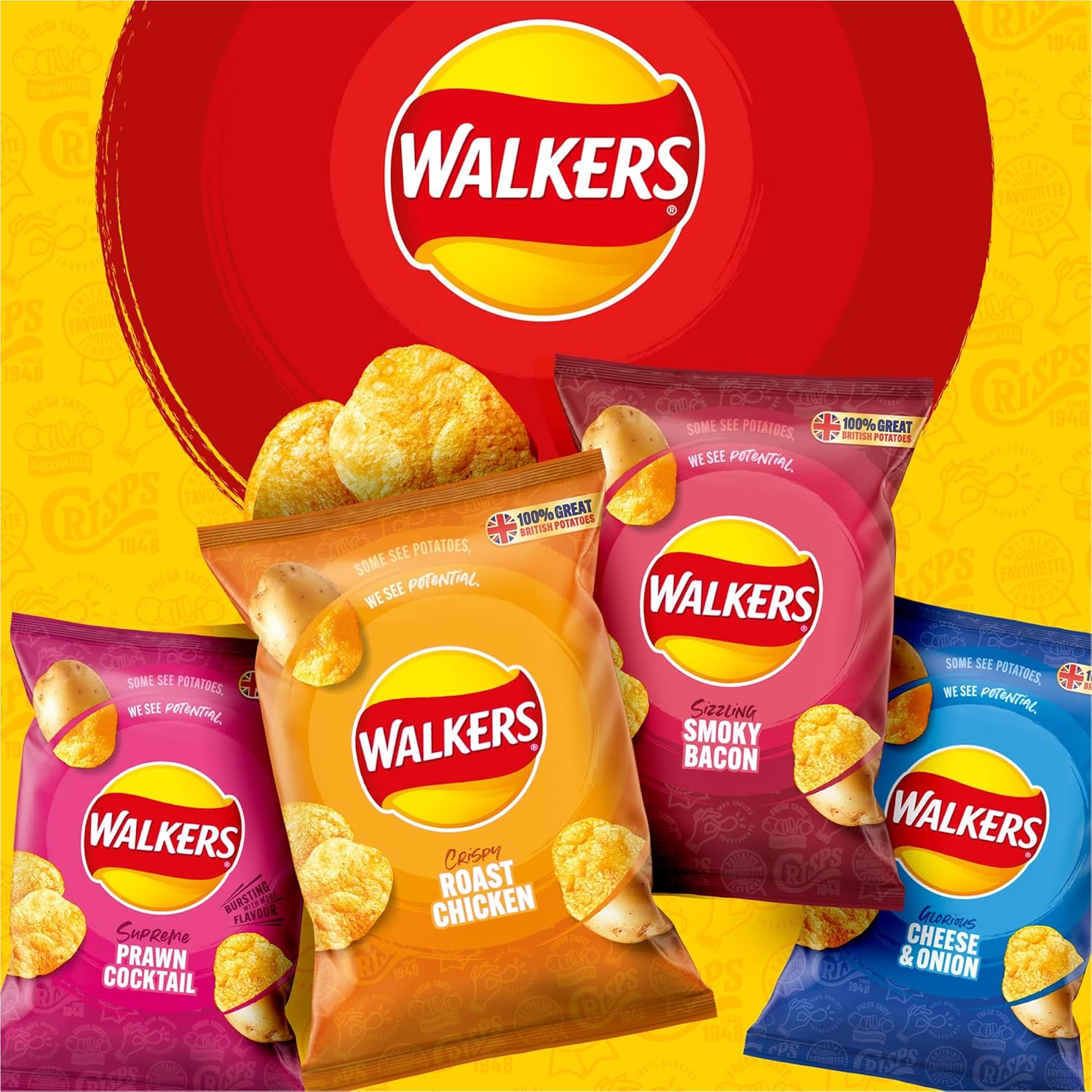 Walkers Meaty Variety Multipack Crisps 20x25g 8
