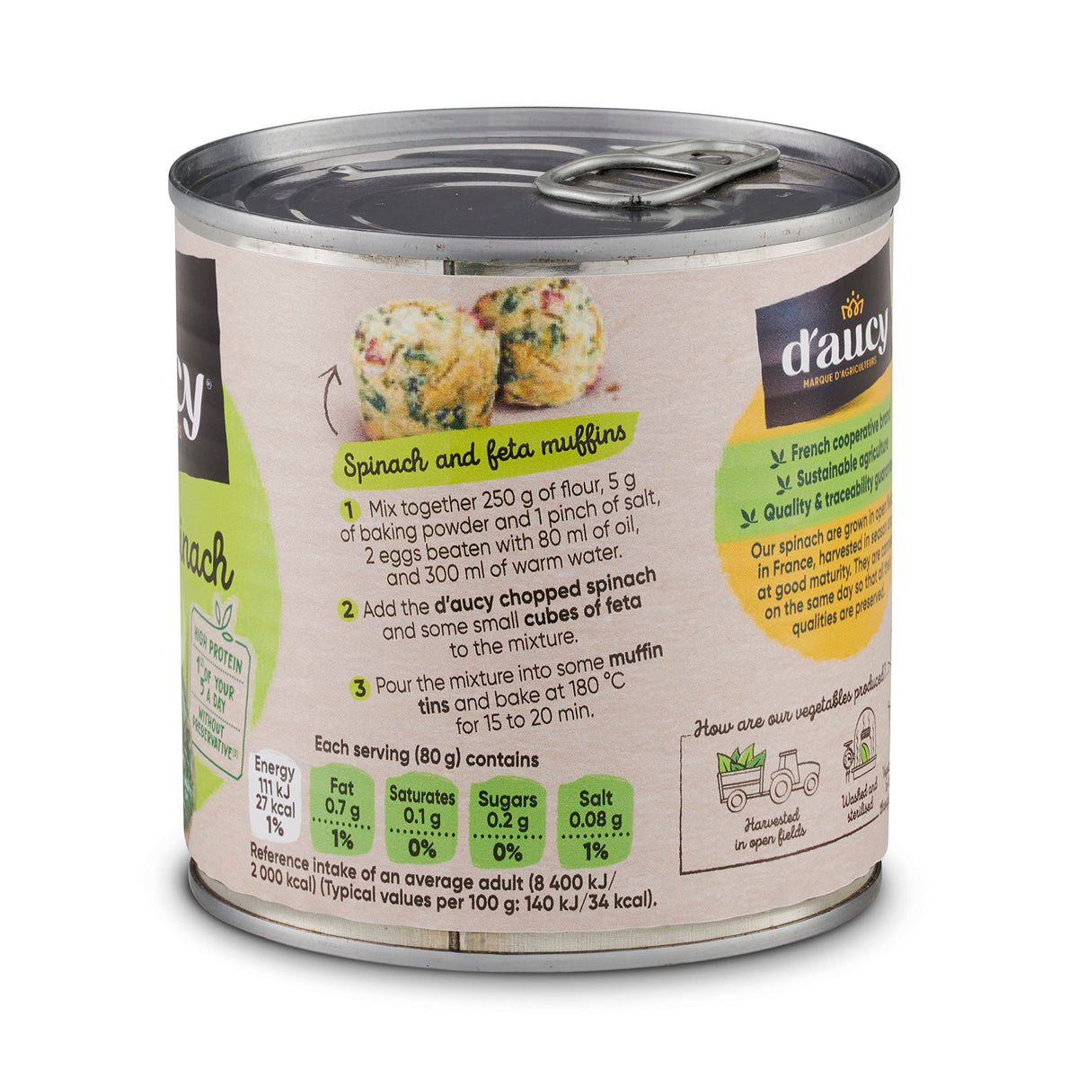 D'Aucy Chopped Spinach - 12 x 395g