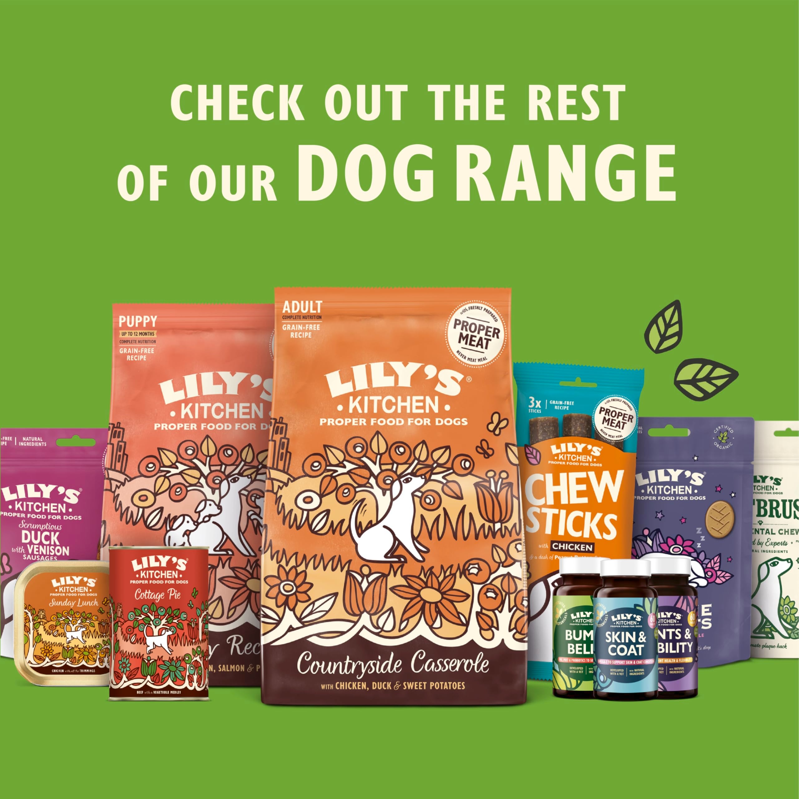 Lily's Kitchen Woofbrush Large Dental Dog Chew - Grain-Free, Natural Ingredients, Vet Approved | 329g Pack 9