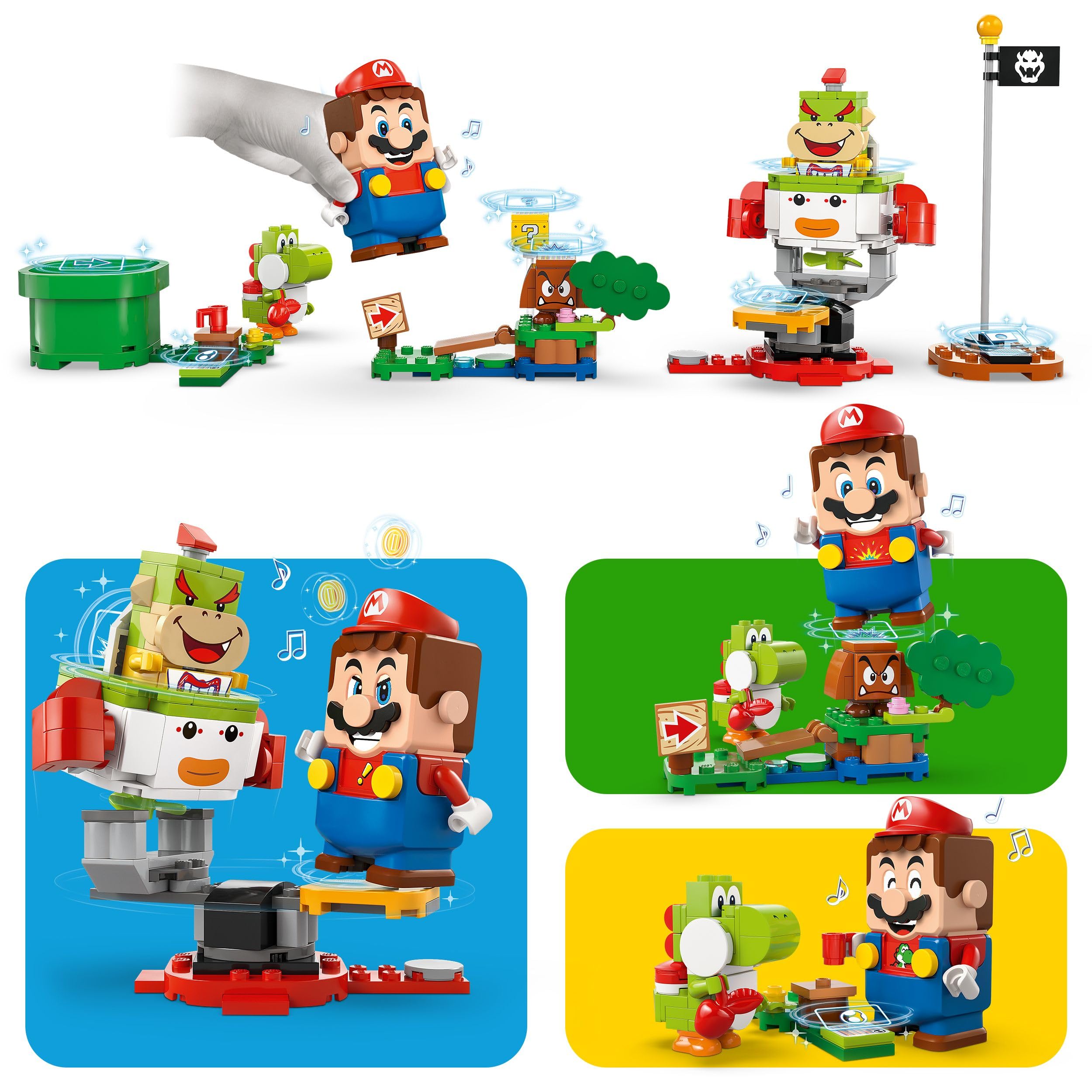 LEGO Super Mario Adventures with Interactive Mario - Bowser Jr.'s Clown Car Playset for Kids 6+ 7