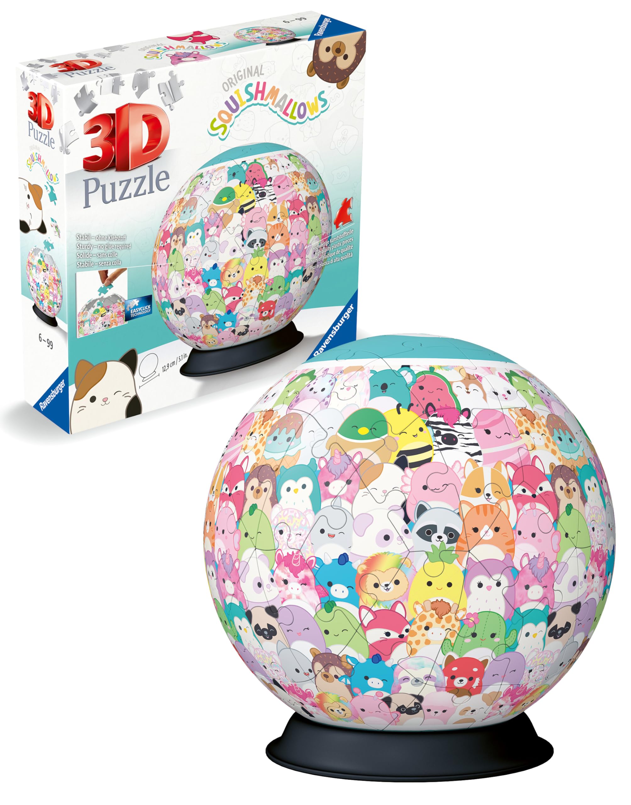 Ravensburger Squishmallows 72-Piece 3D Jigsaw Puzzle Ball for Kids Age 6 and Up