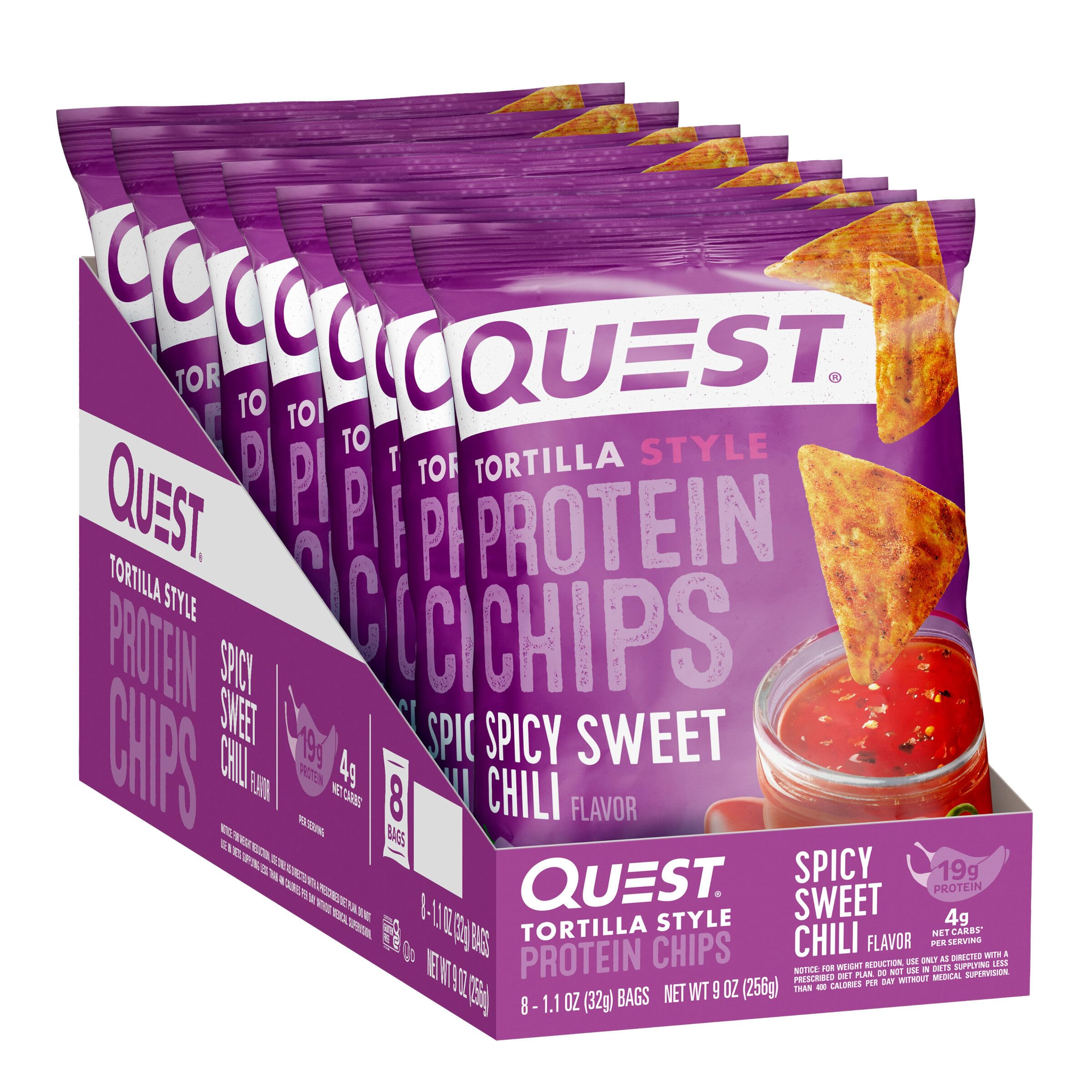 Quest Spicy Sweet Chili Tortilla Style Protein Chips 8-Pack (8x32g)
