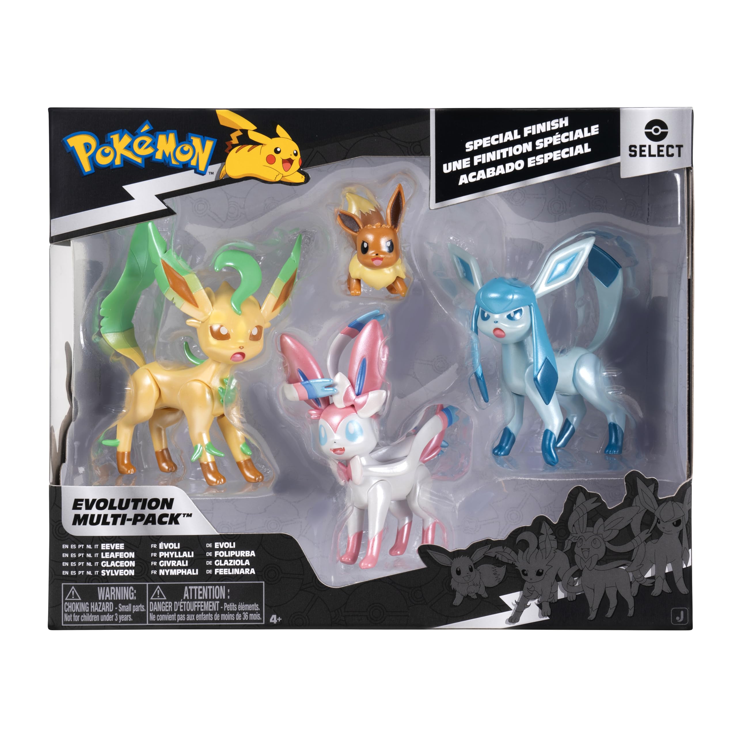 Pokémon Eevee Evolution Pack - Eevee, Leafeon, Glaceon, Sylveon Figures | Classic Edition 1
