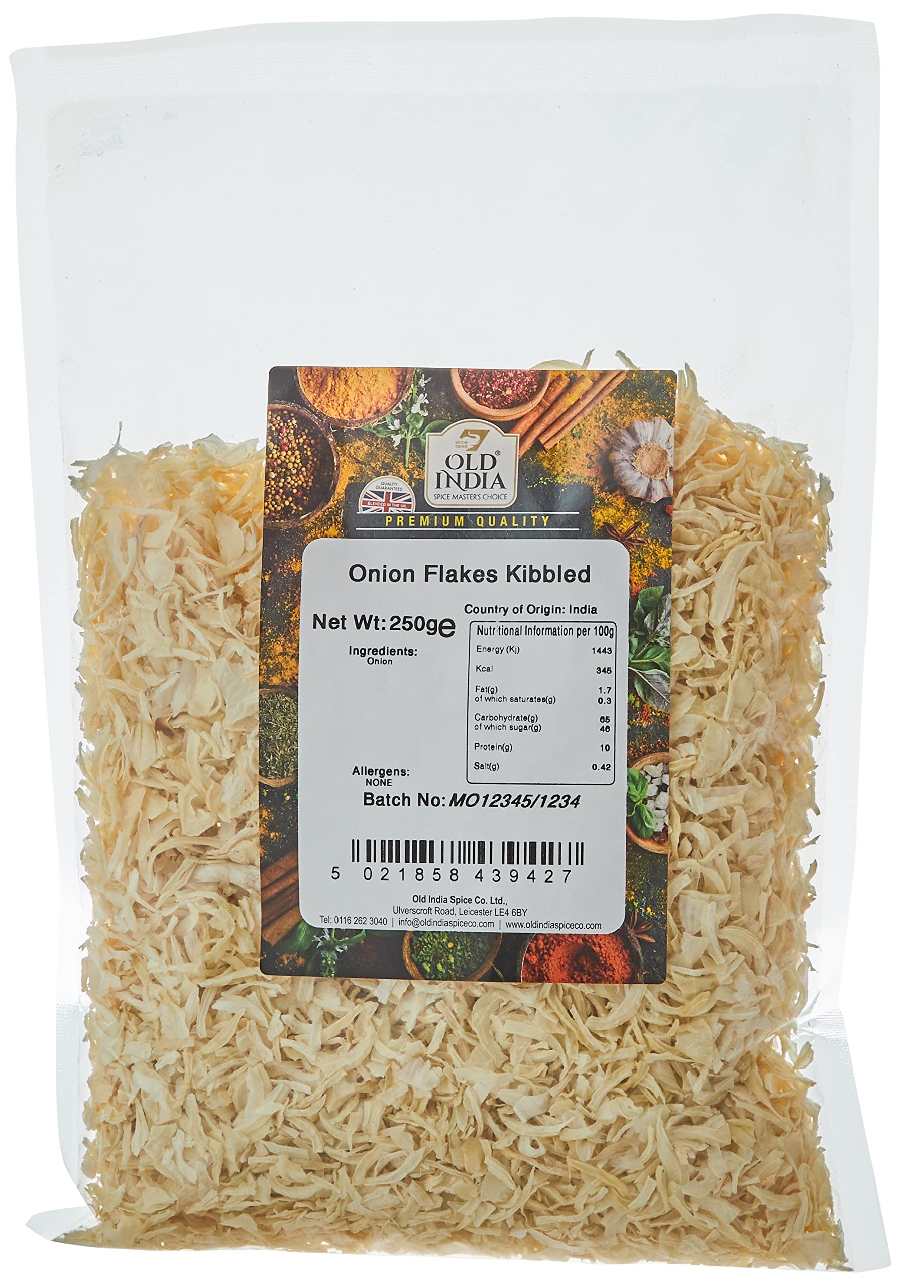 Old India Onion Flakes Kibbled 250g
