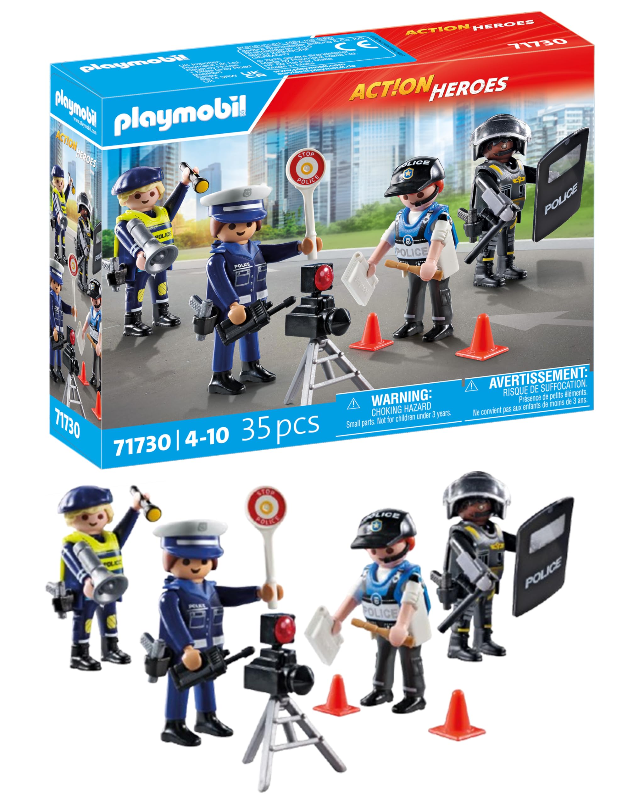 Playmobil Action Heroes Police Figure Set - Role Play Toy for Kids 4+